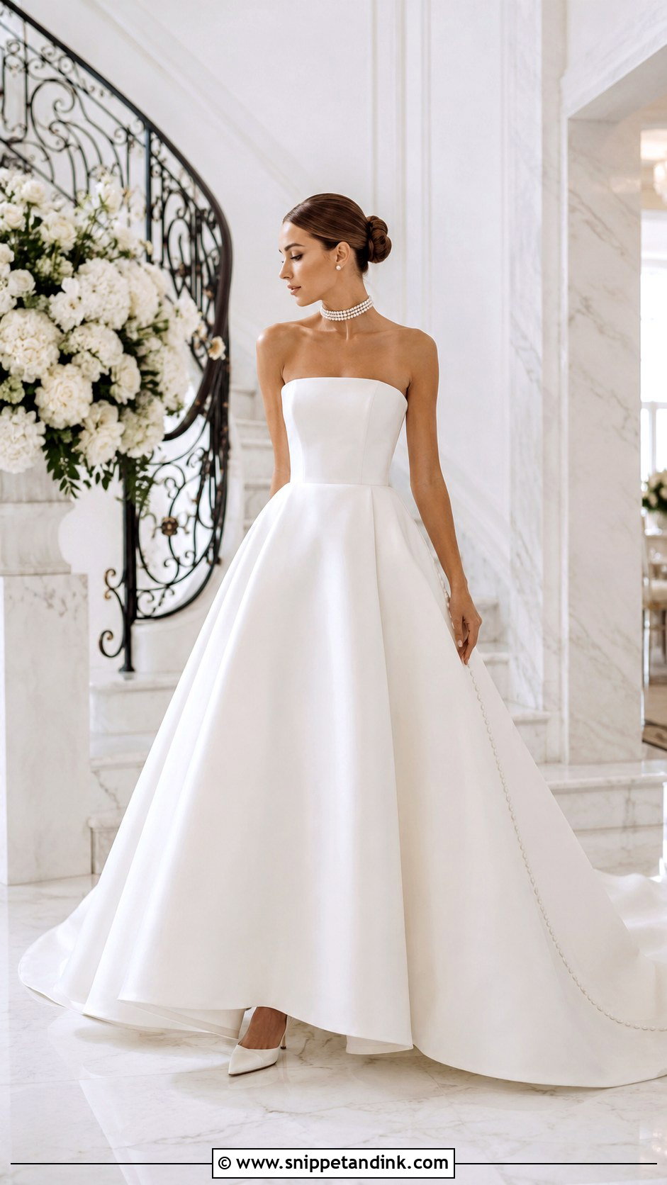 Strapless Mikado Wedding Dress - Snippet and Ink - 25 Classic Elegant Wedding Dress Ideas