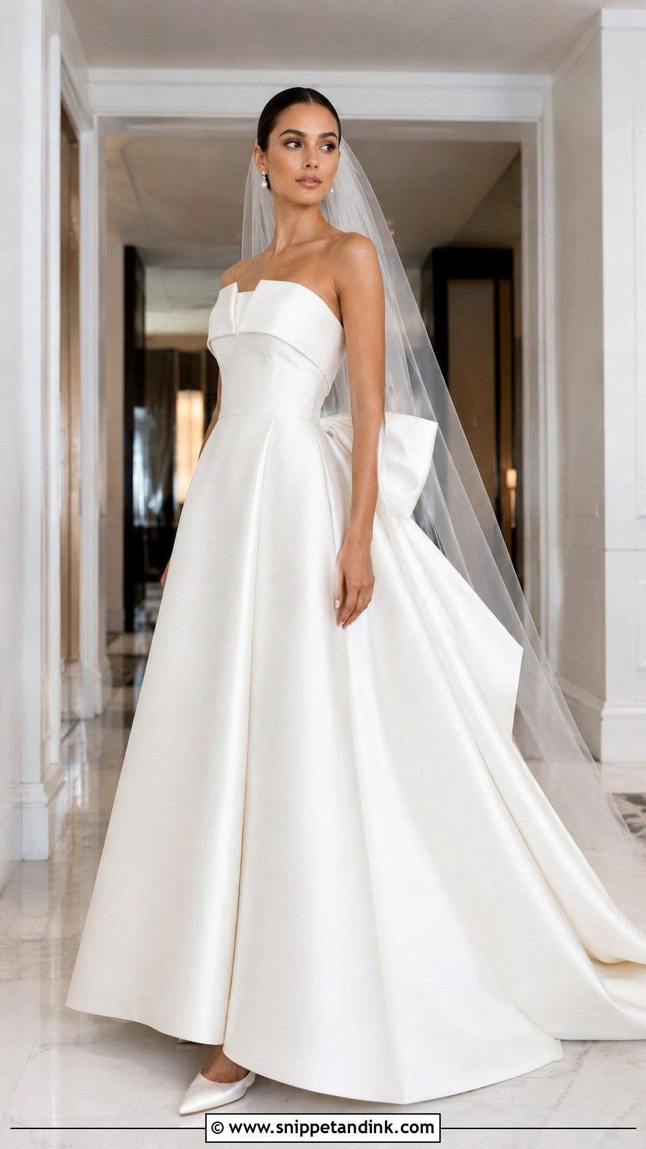 Strapless Mikado Wedding Dress With Bow - Snippet and Ink - 20 Amazing Wedding Dress Ideas