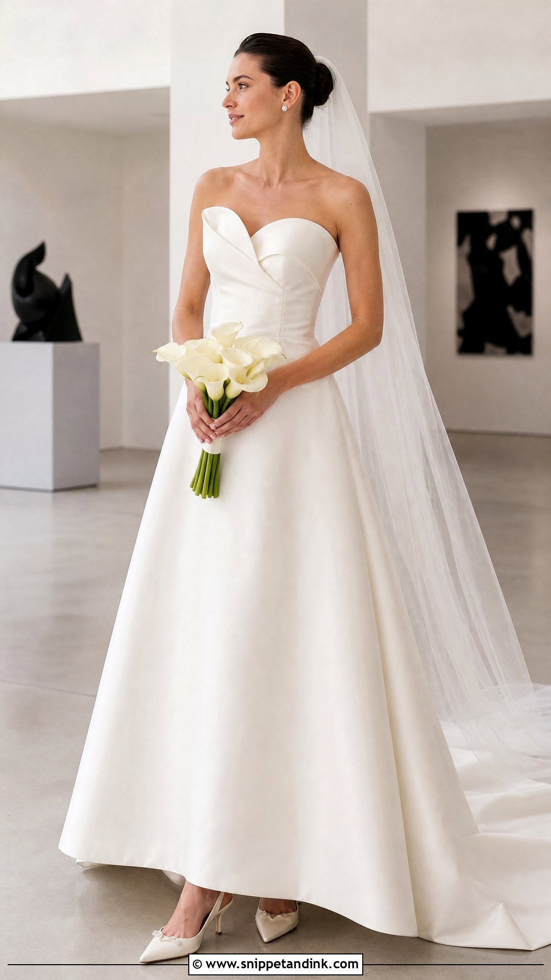 Strapless Mikado White Wedding Gown - Snippet and Ink - 20 White Wedding Frocks Gowns