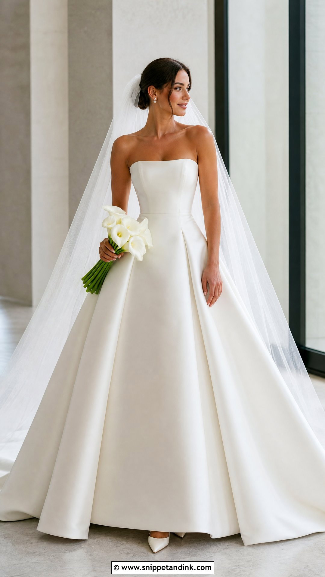 Strapless Minimalist Ballgown Wedding Dress - Snippet and Ink - 20 Strapless Ballgown Wedding Dress Ideas