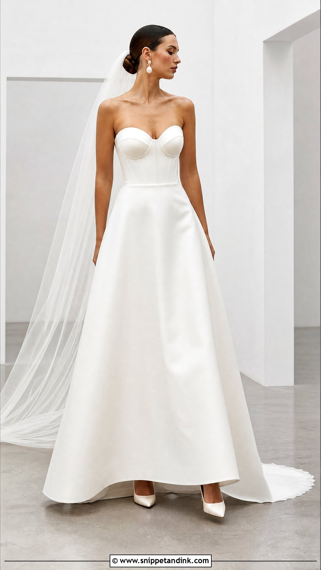 Strapless Minimalist Corset Wedding Dress - Snippet and Ink - 25 Corset Top Wedding Dresses