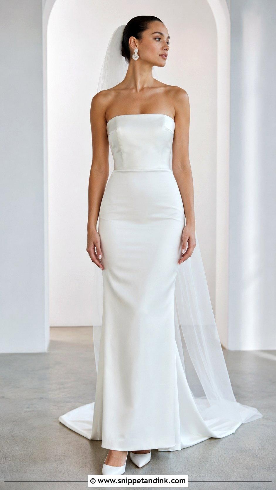 Strapless Minimalist Wedding Dress - Snippet and Ink - 30 Strapless Wedding Dresses