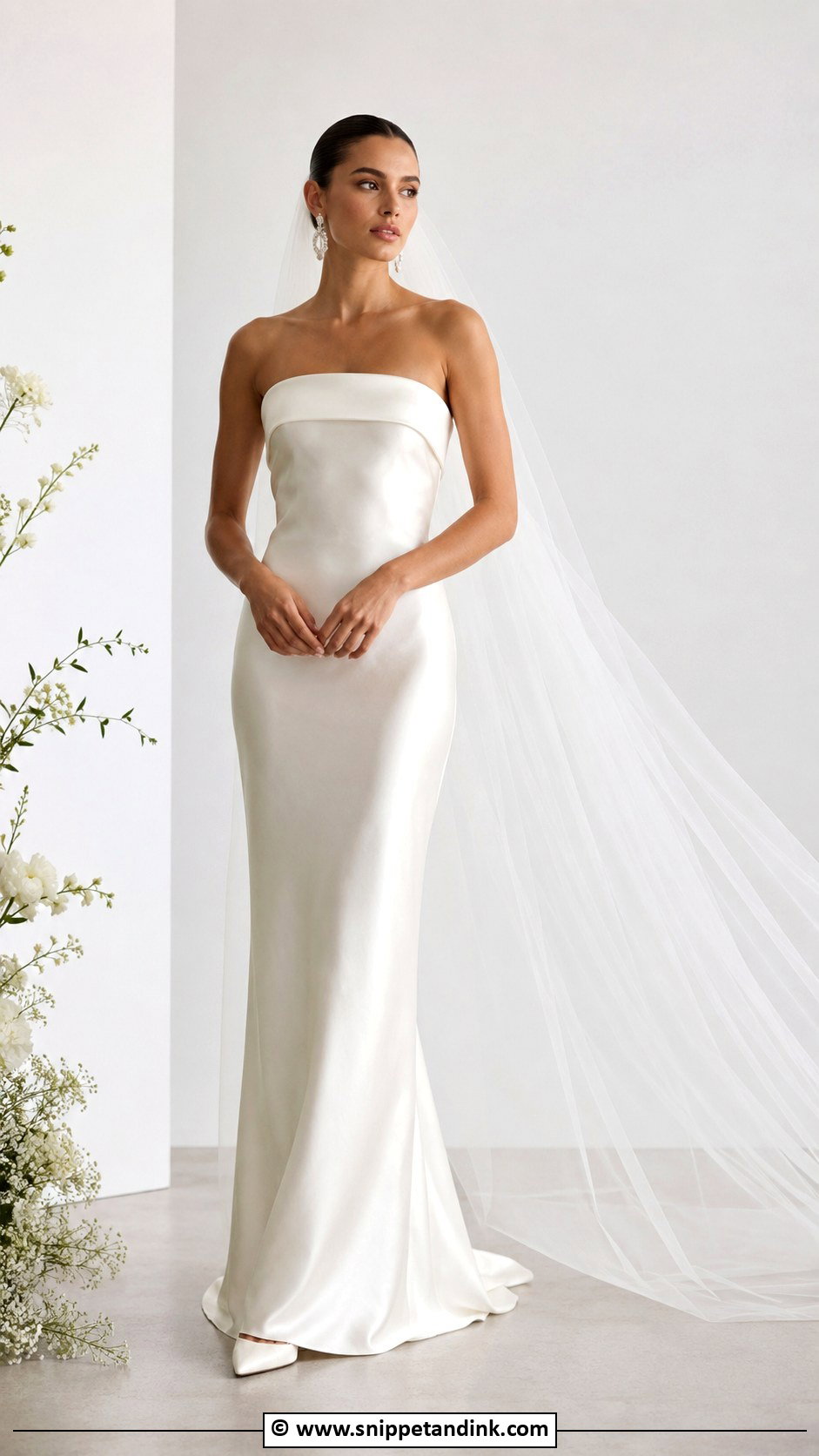 Strapless Minimalist Wedding Dress - Snippet and Ink - 35 Strapless Wedding Dress Ideas