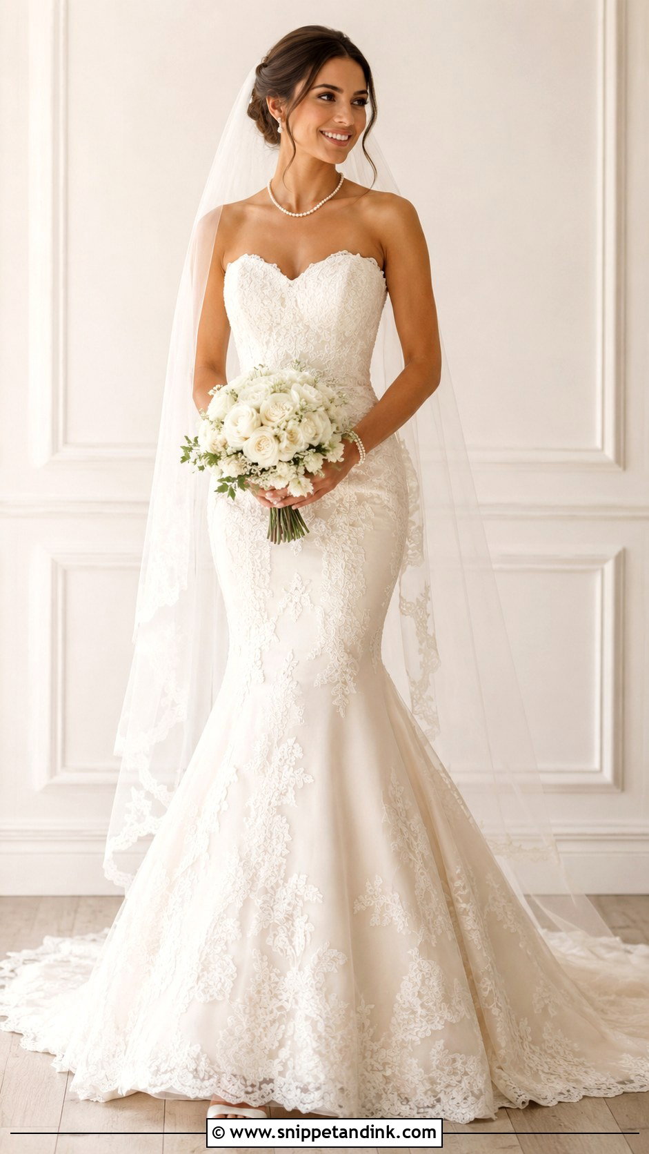 Strapless Off White Mermaid Wedding Dress - Snippet and Ink - 25 Strapless Mermaid Wedding Dress Ideas