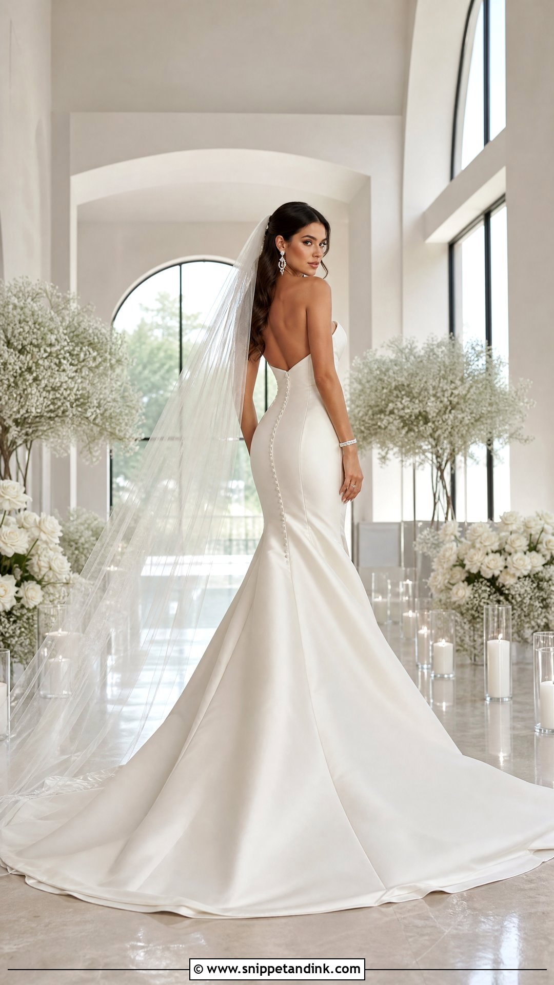 Strapless Open Back Mermaid Wedding Dress - Snippet and Ink - 20 Open Back Mermaid Wedding Dress Ideas