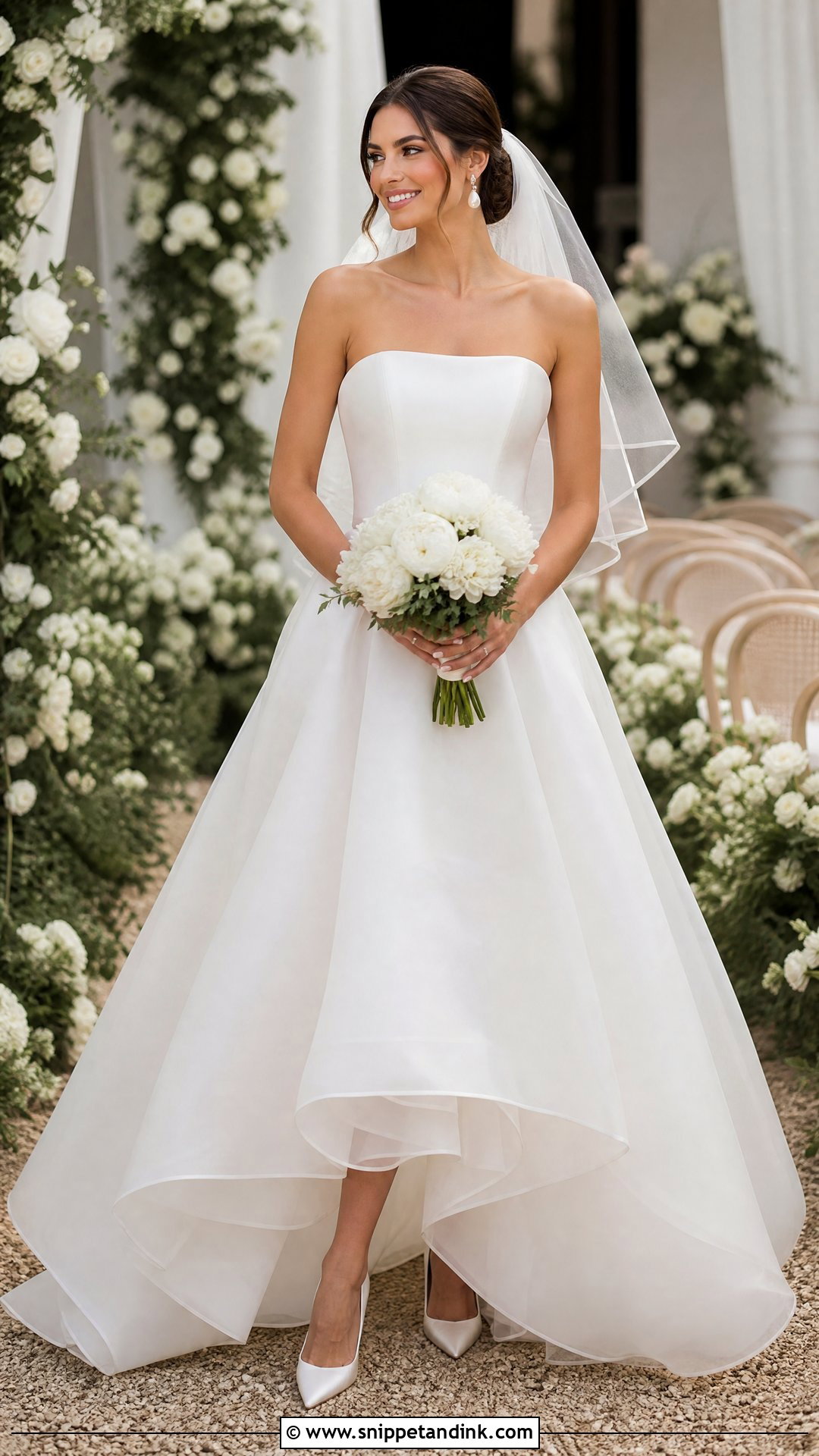Strapless Organza A Line Wedding Gown - Snippet and Ink - 20 Organza Wedding Gown Ideas