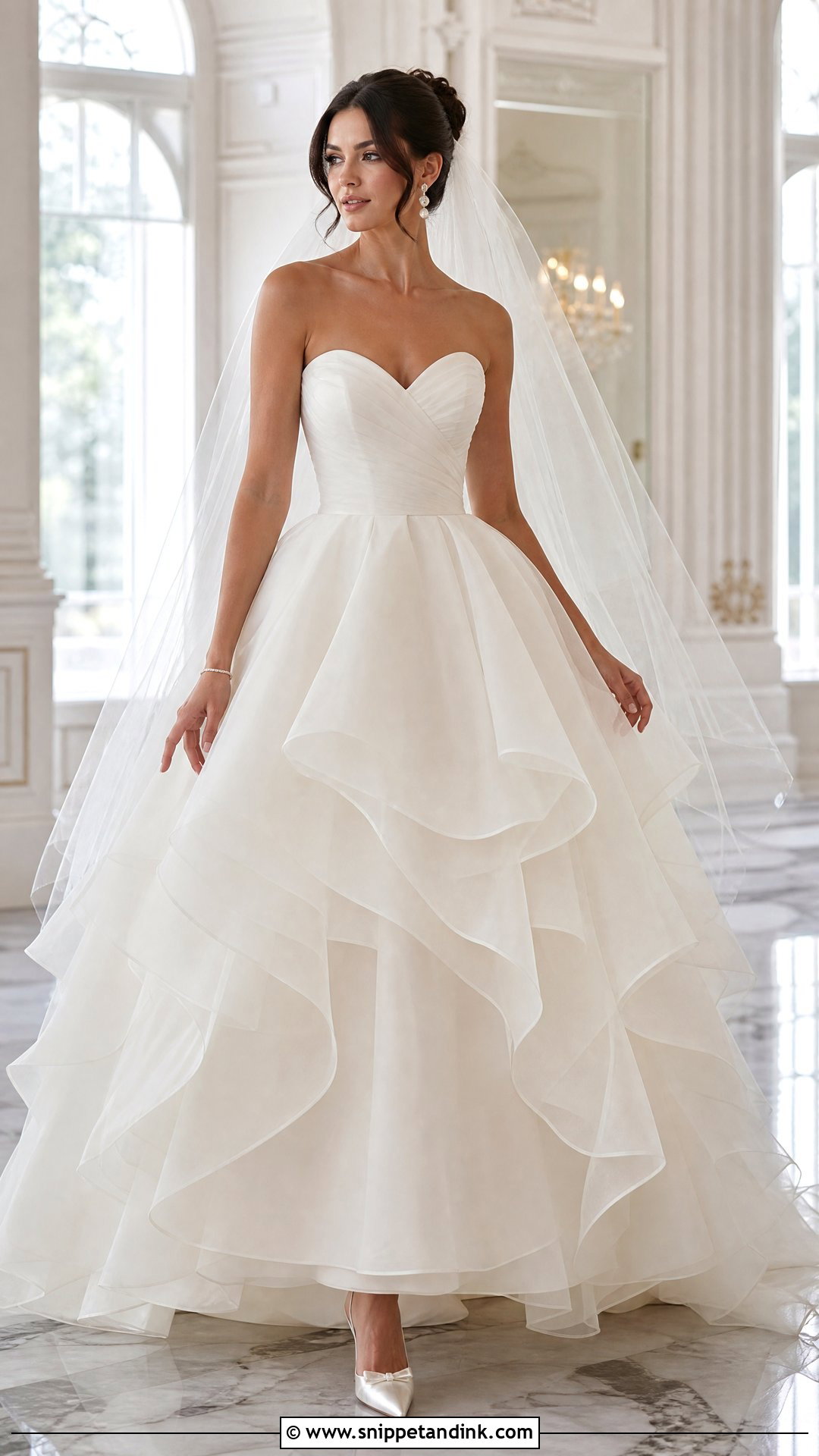 Strapless Organza Ball Gown - Snippet and Ink - 20 Organza Bridal Ideas