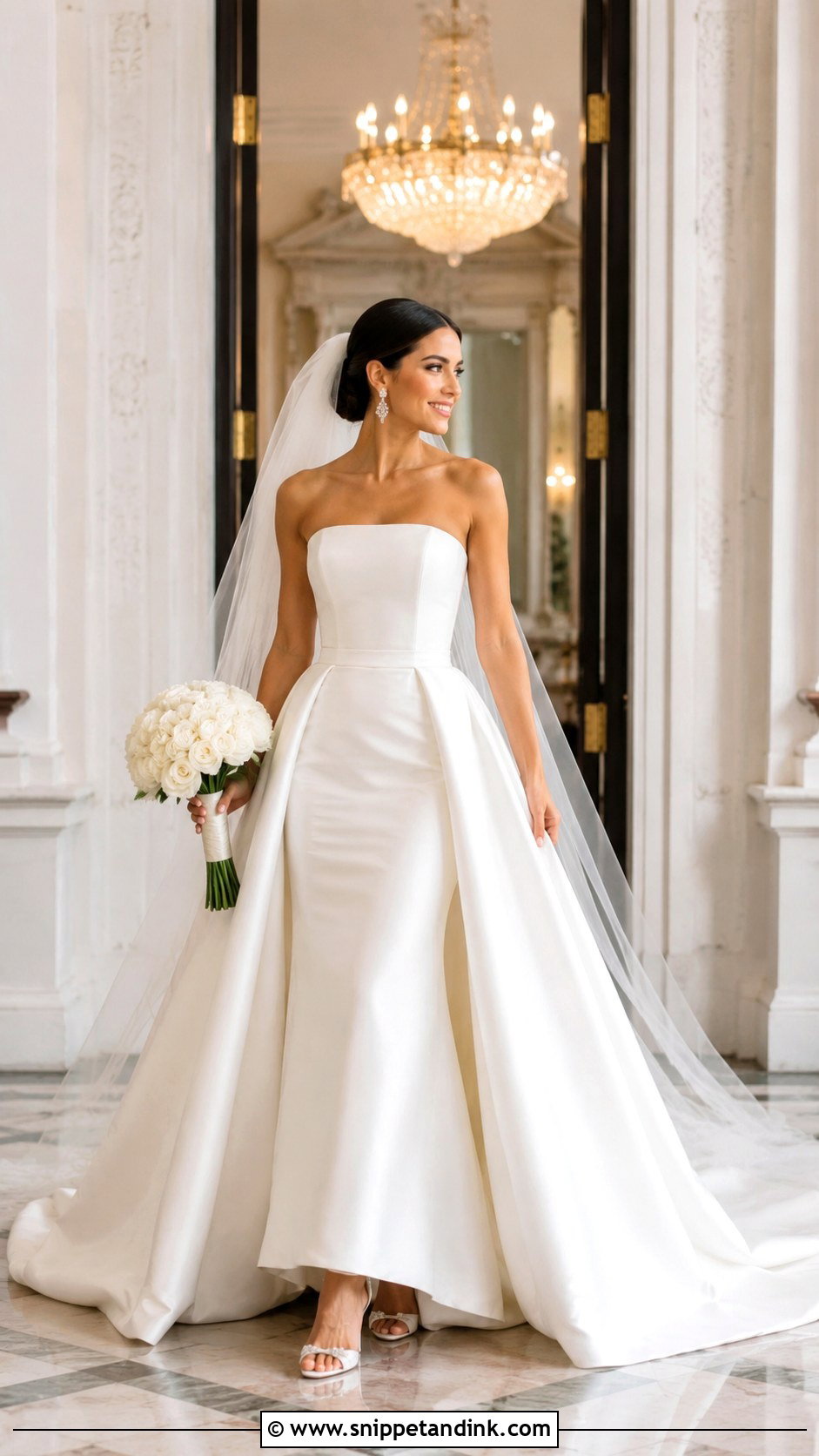 Strapless Overskirt A Line Wedding Dress - Snippet and Ink - 25 Strapless a Line Wedding Dress Ideas