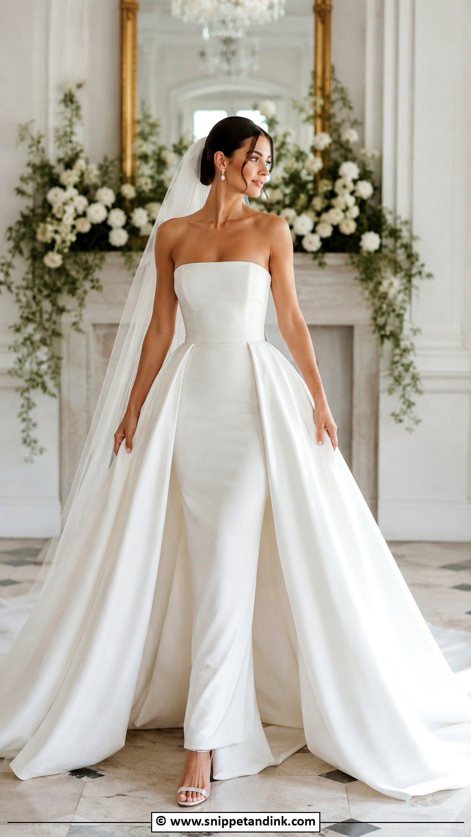 Strapless Overskirt Wedding Dress - Snippet and Ink - 35 Strapless Wedding Dress Ideas
