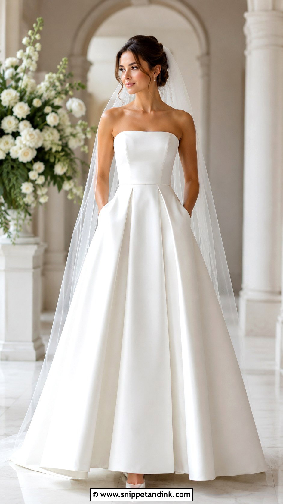 Strapless Pleated A Line Wedding Dress - Snippet and Ink - 25 Strapless a Line Wedding Dress Ideas