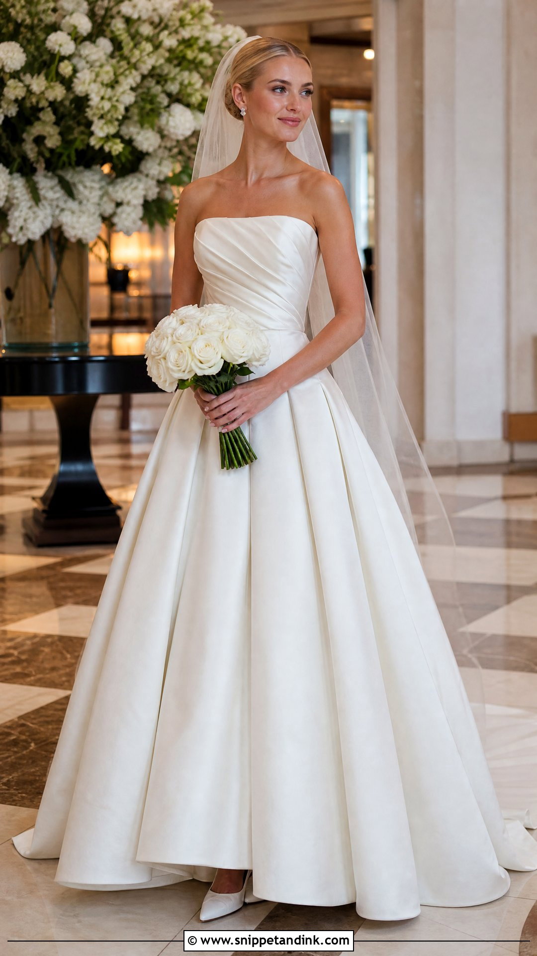 Strapless Pleated Ballgown Wedding Dress - Snippet and Ink - 20 Strapless Ballgown Wedding Dress Ideas