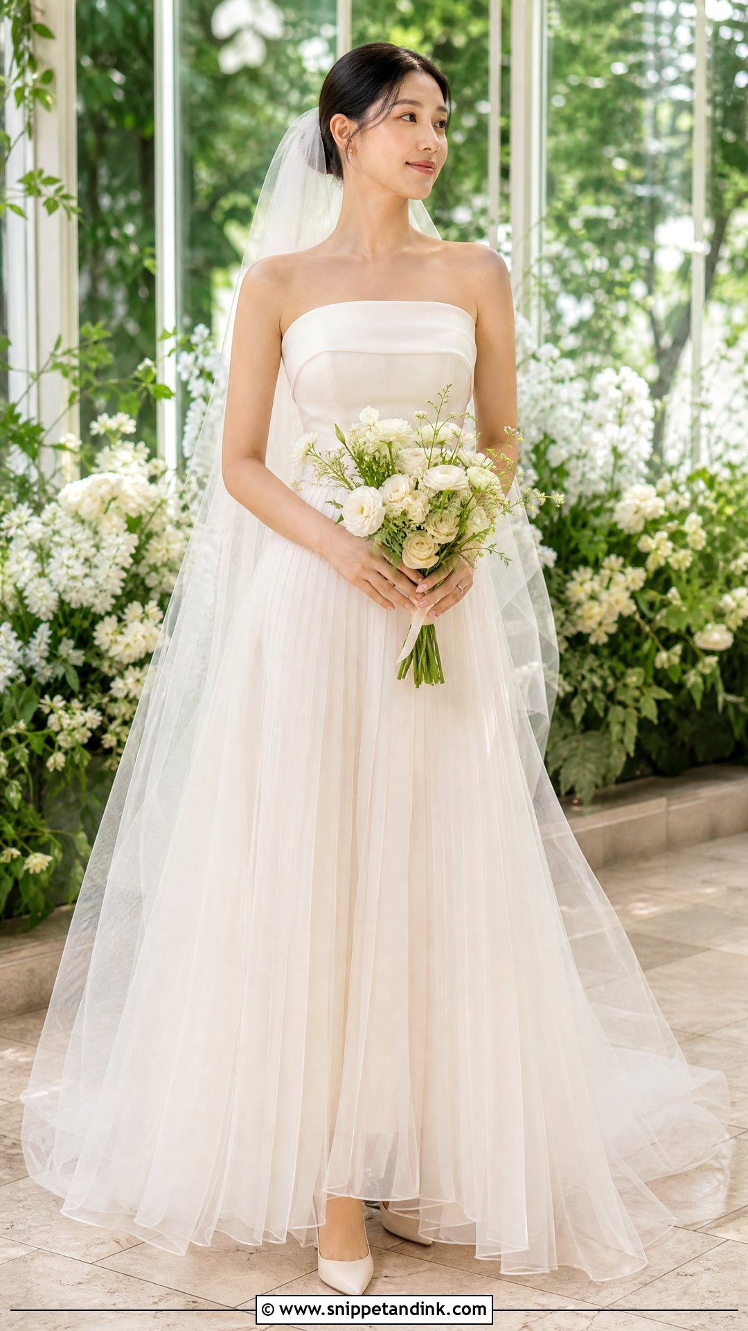 Strapless Pleated Organza Wedding Dress - Snippet and Ink - 25 Simple Strapless Wedding Dress Ideas