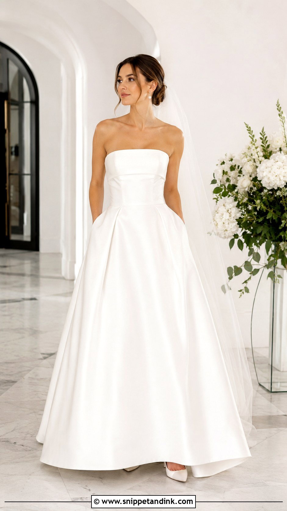 Strapless Pocket A Line Wedding Dress - Snippet and Ink - 25 Strapless a Line Wedding Dress Ideas