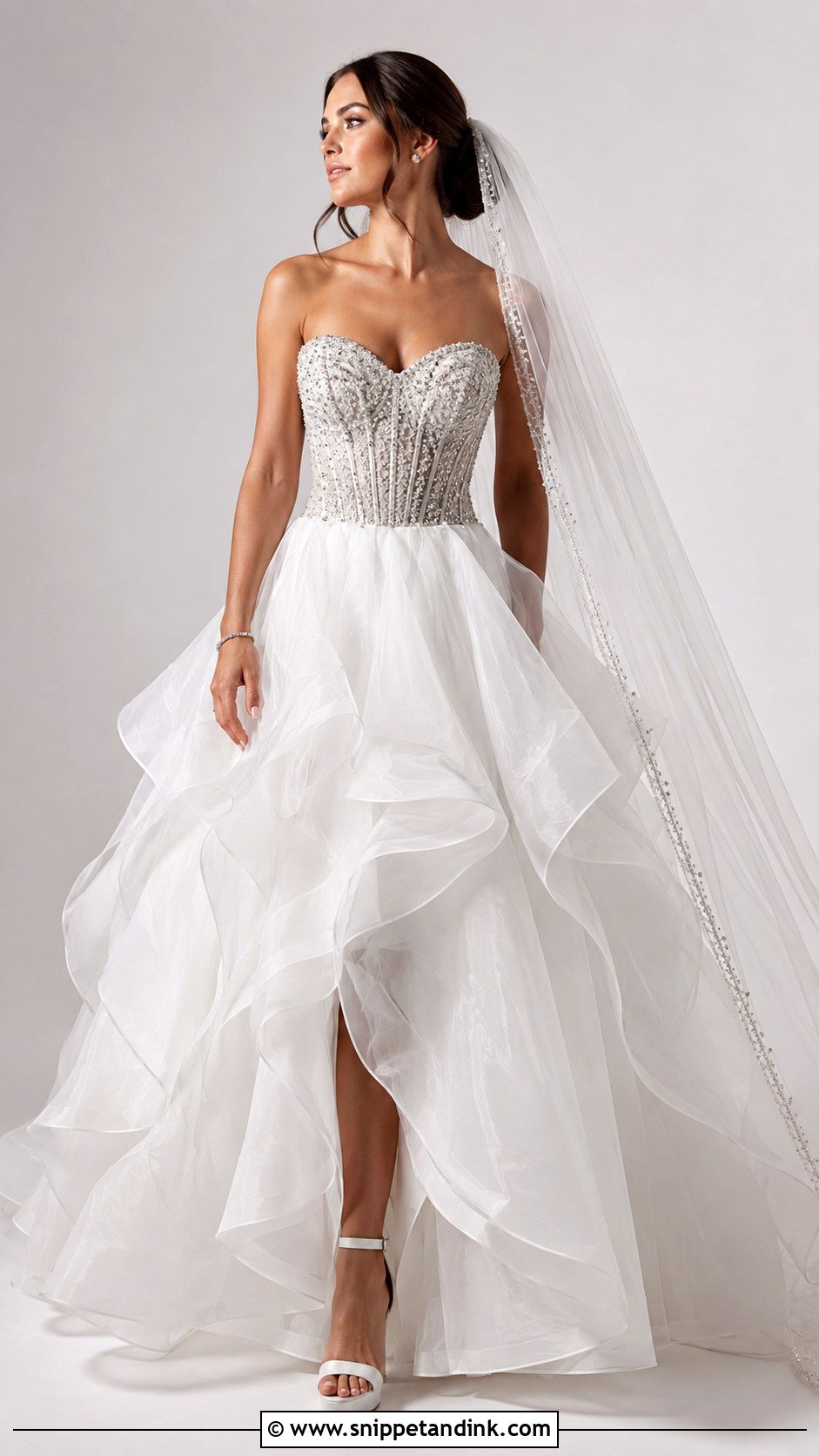 Strapless Princess Wedding Dress With Crystal Beading - Snippet and Ink - 30 Princess Wedding Dresses Sparkle