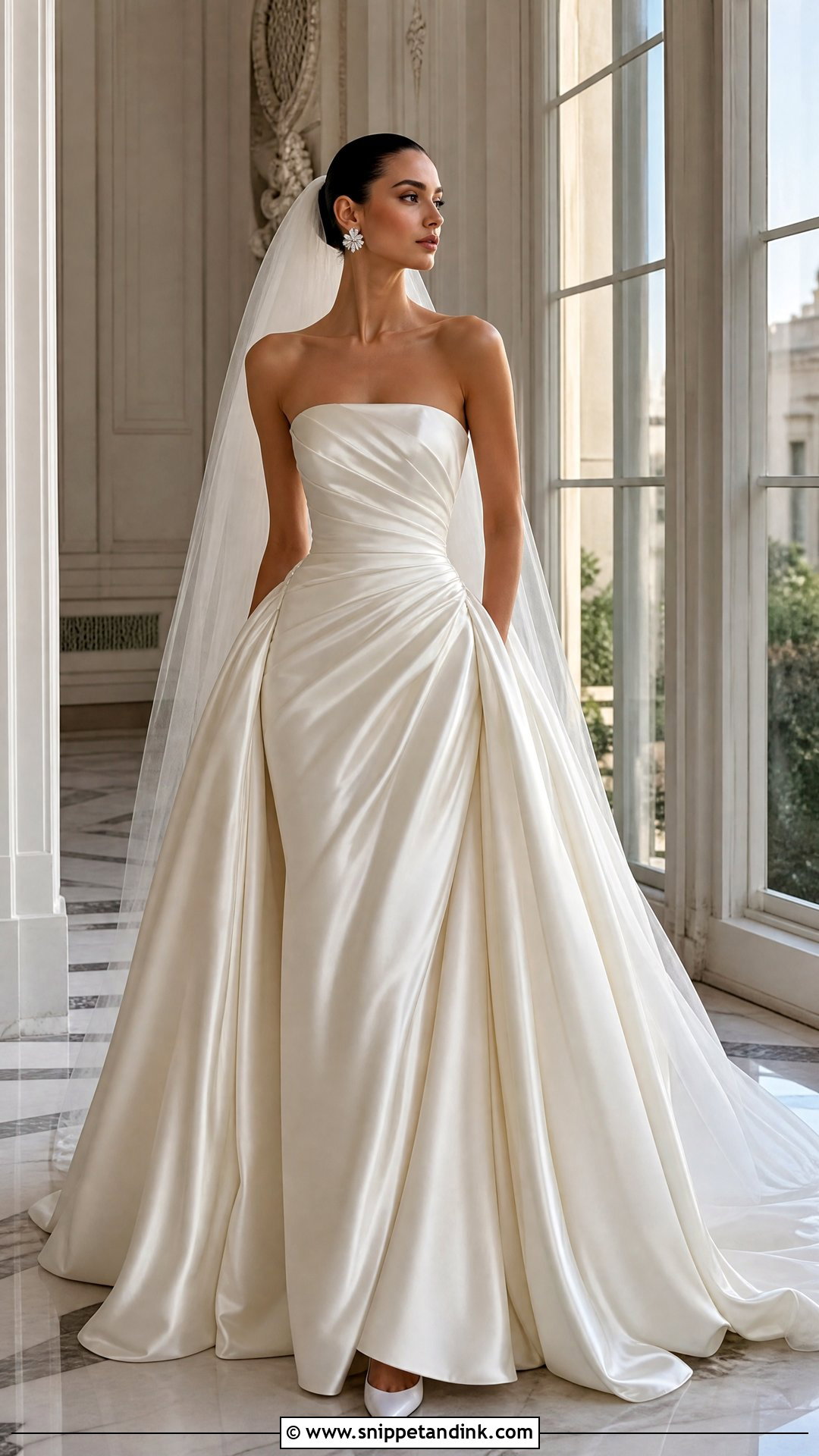 Strapless Ruched Ball Gown Wedding Dress - Snippet and Ink - 20 Strapless Ball Gown Wedding Dress Ideas
