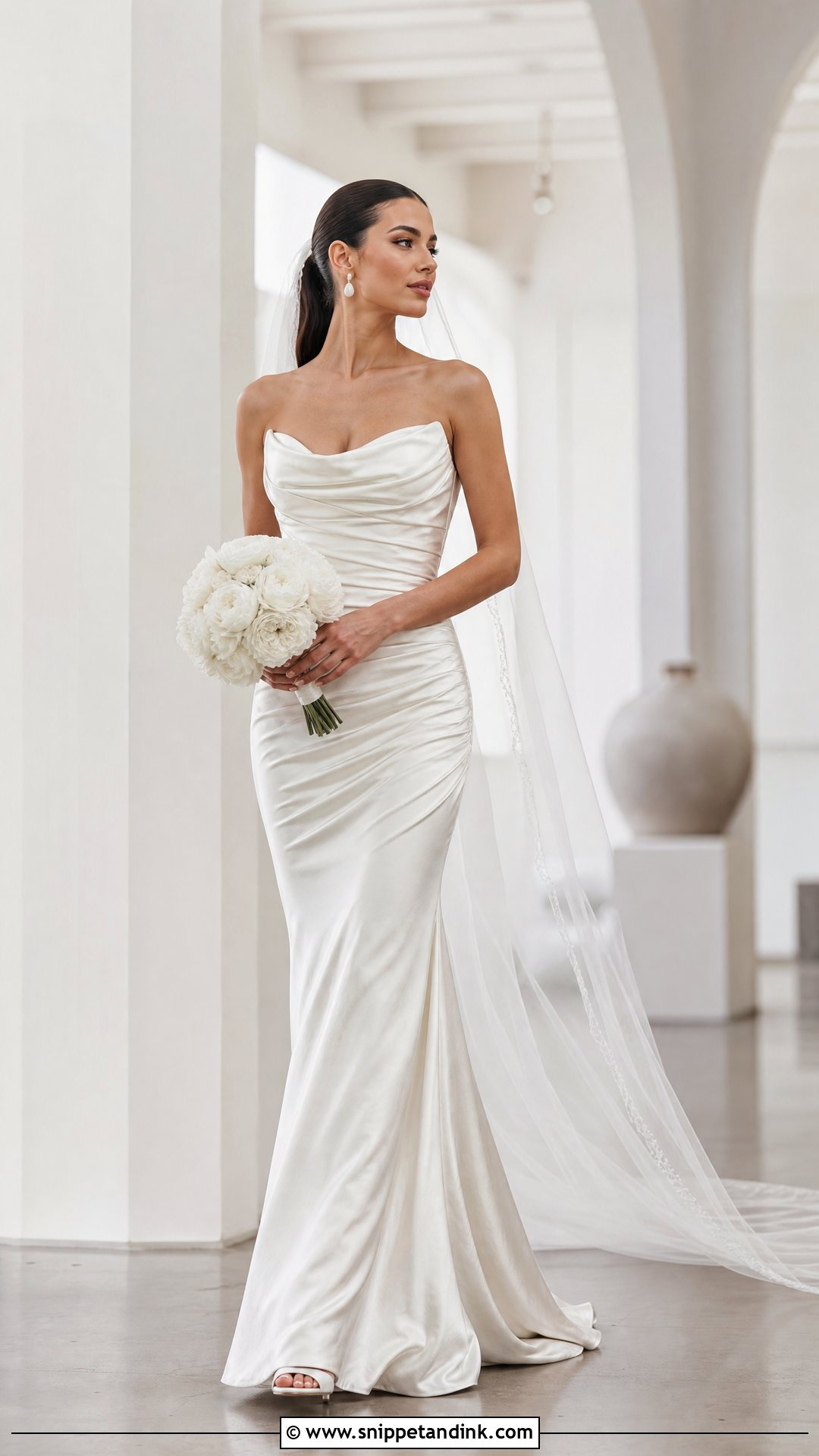Strapless Ruched Wedding Dress - Snippet and Ink - 20 Strapless Fitted Wedding Dress Ideas