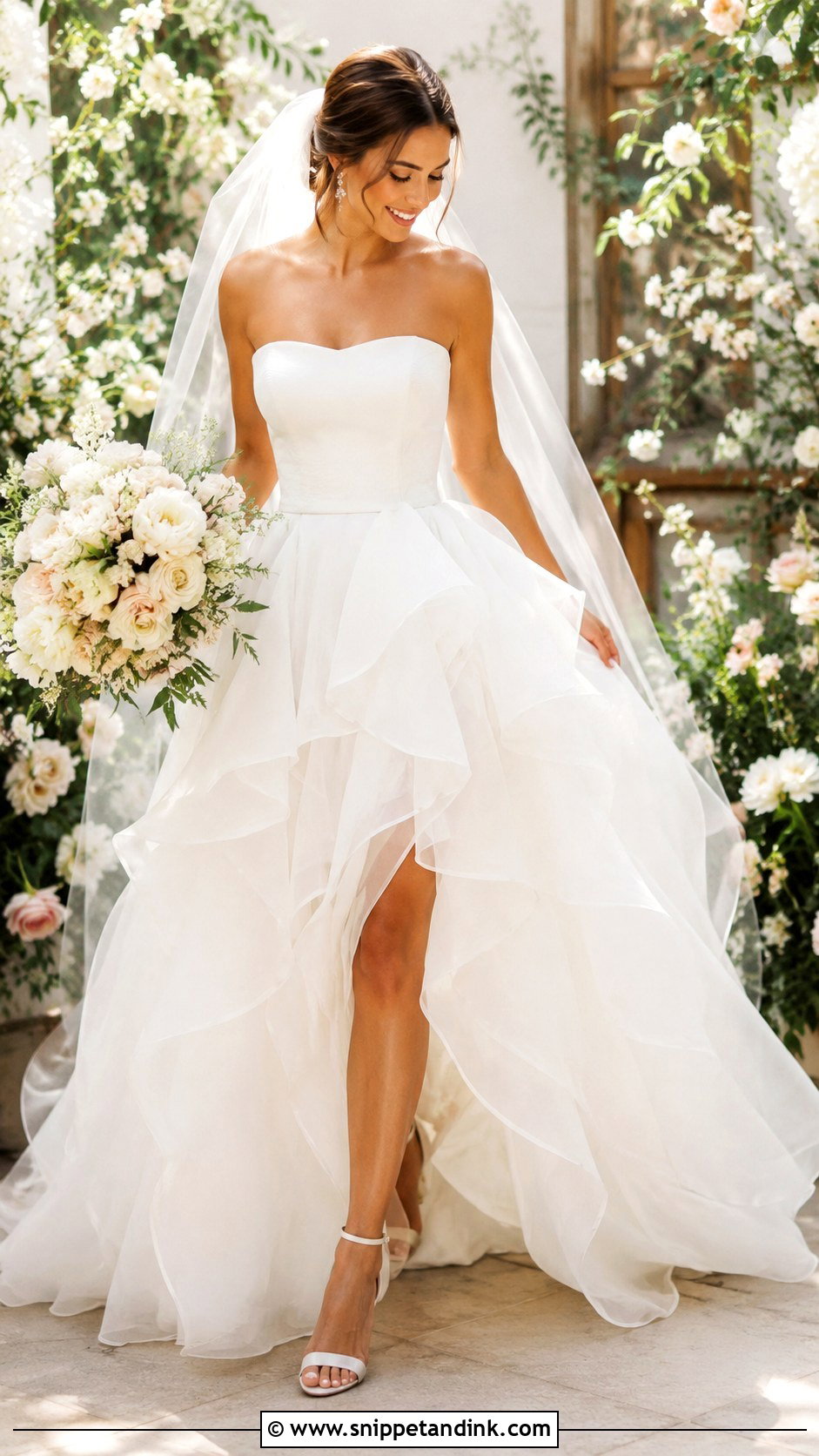 Strapless Ruffle A Line Wedding Dress - Snippet and Ink - 25 Strapless a Line Wedding Dress Ideas