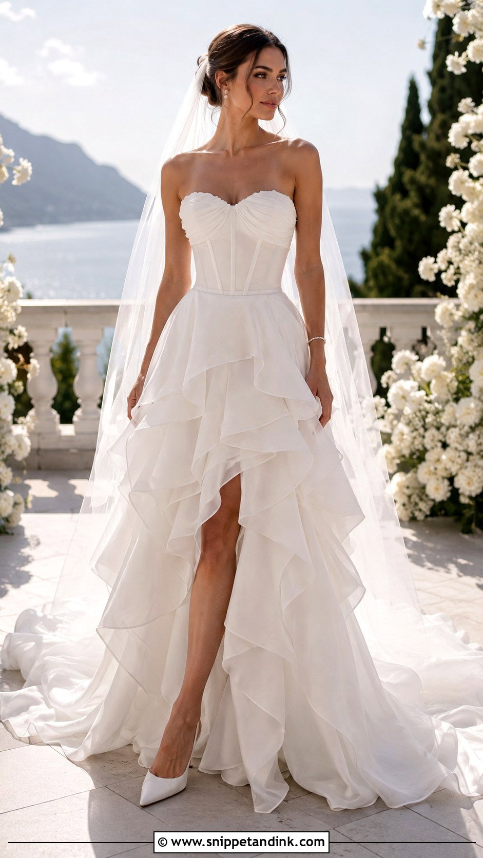 Strapless Ruffle Wedding Dress - Snippet and Ink - 25 Ruffle Wedding Dress Ideas