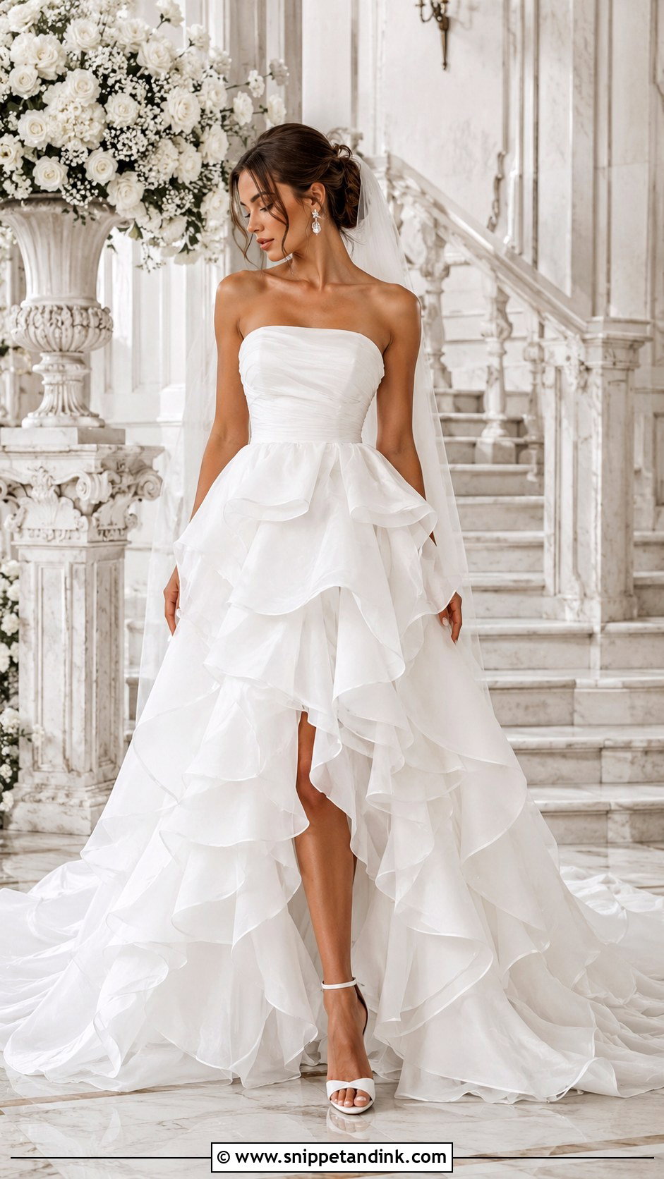Strapless Ruffle Wedding Dress - Snippet and Ink - 30 Strapless Wedding Dresses