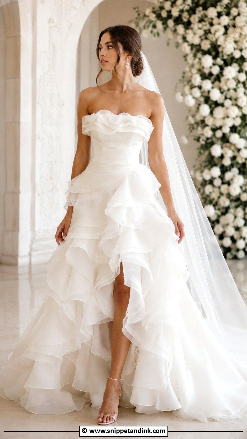 Strapless Ruffle Wedding Dress - Snippet and Ink - 35 Strapless Wedding Dress Ideas