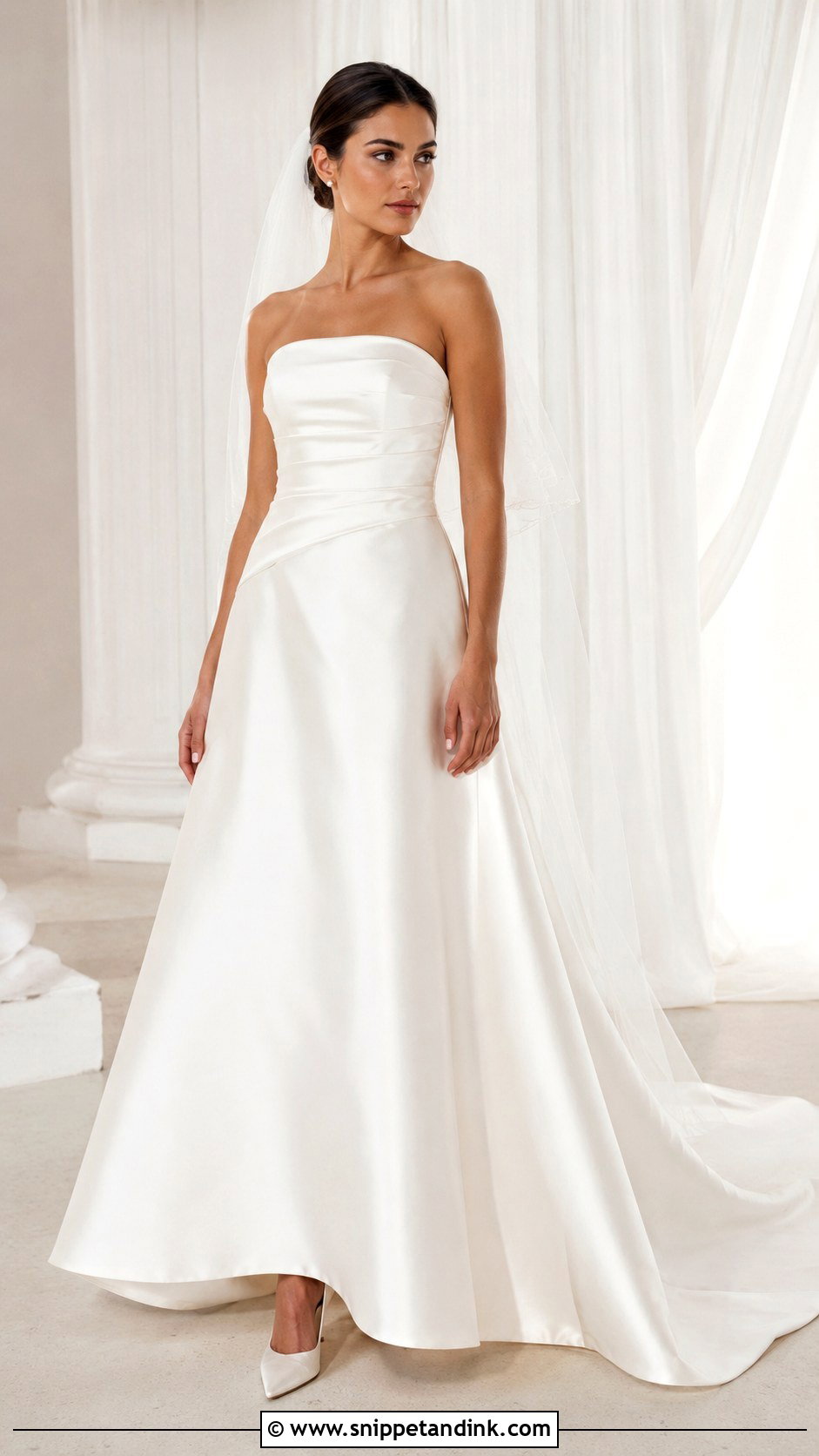 Strapless Satin A Line Wedding Dress - Snippet and Ink - 25 Satin a Line Wedding Dress Ideas