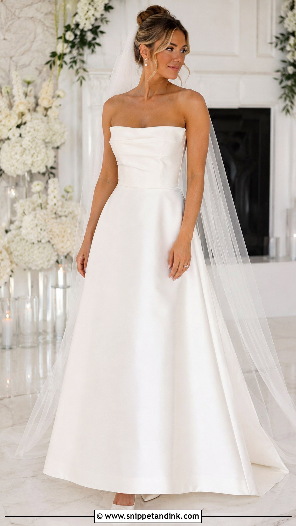 Strapless Satin A Line Wedding Dress - Snippet and Ink - 25 Strapless a Line Wedding Dress Ideas