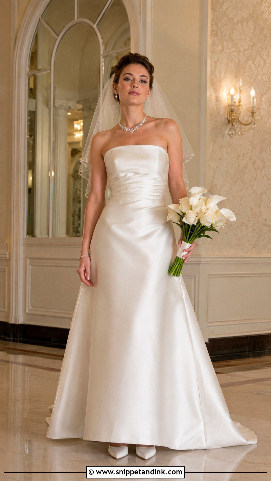 Strapless Satin A Line Wedding Dress - Snippet and Ink - 20 2000 Wedding Dress Ideas