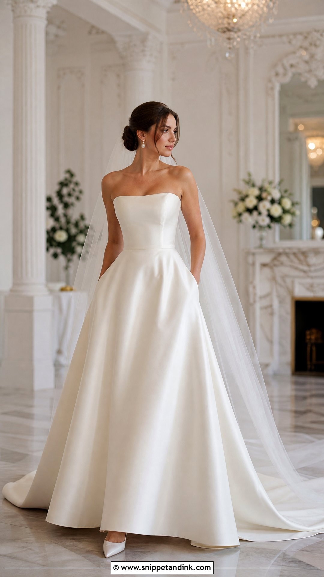 Strapless Satin A Line Wedding Dress - Snippet and Ink - 20 No Lace Wedding Dress Ideas