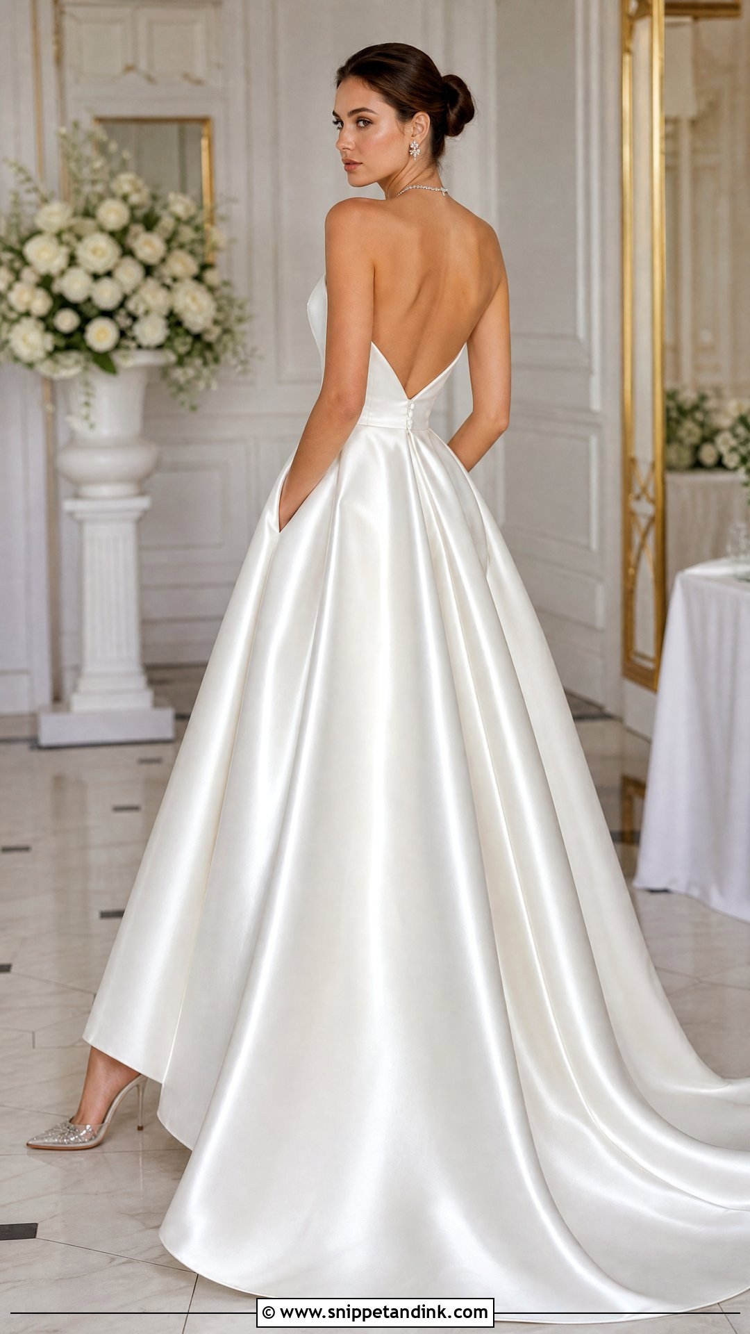 Strapless Satin Backless Wedding Dress - Snippet and Ink - 20 Satin Backless Wedding Dress Ideas