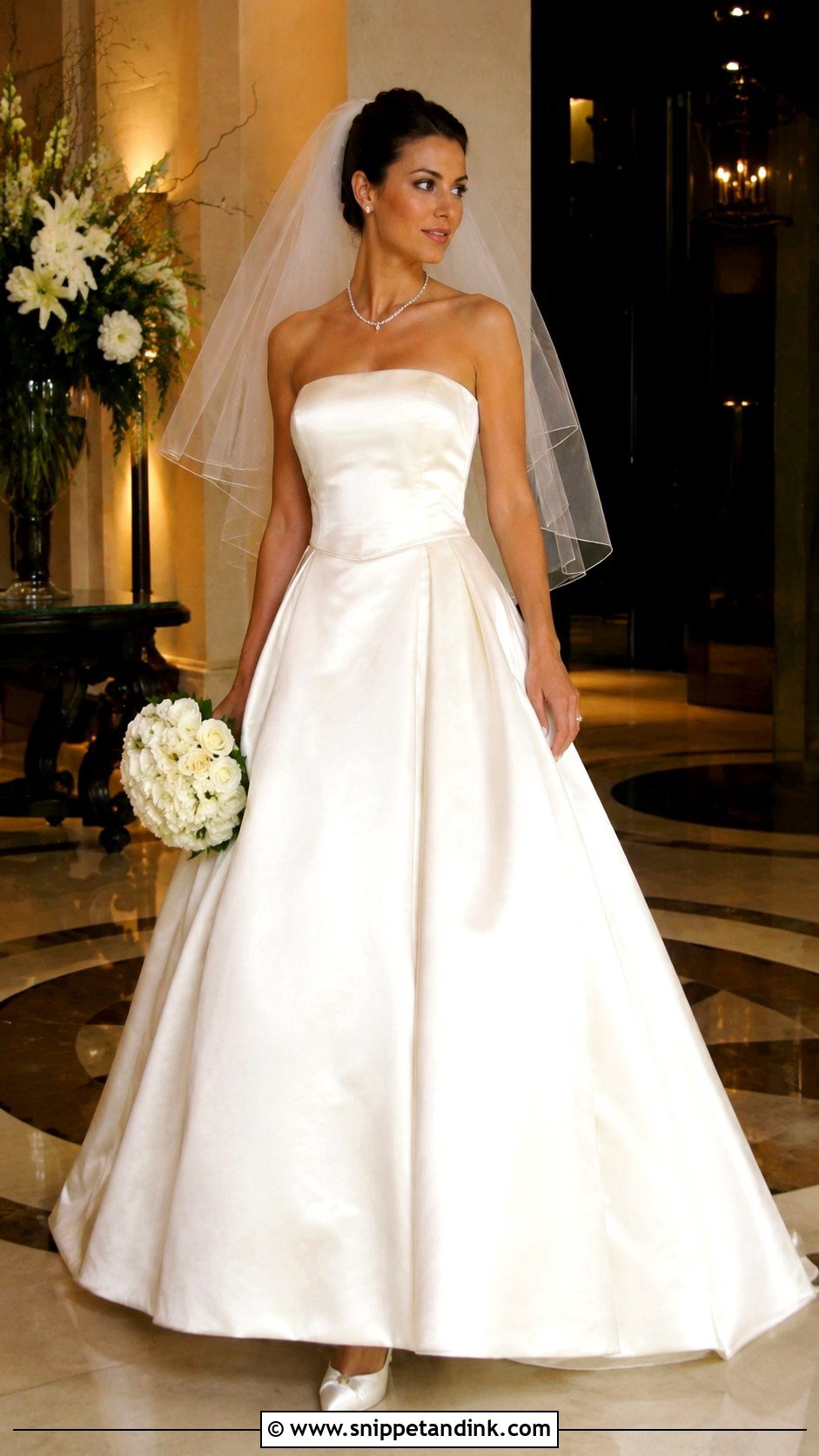 Strapless Satin Ball Gown - Snippet and Ink - 20 2000s Wedding Dresses