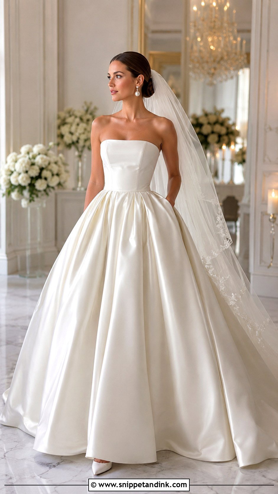 Strapless Satin Ball Gown - Snippet and Ink - 20 Big Wedding Gown Ideas