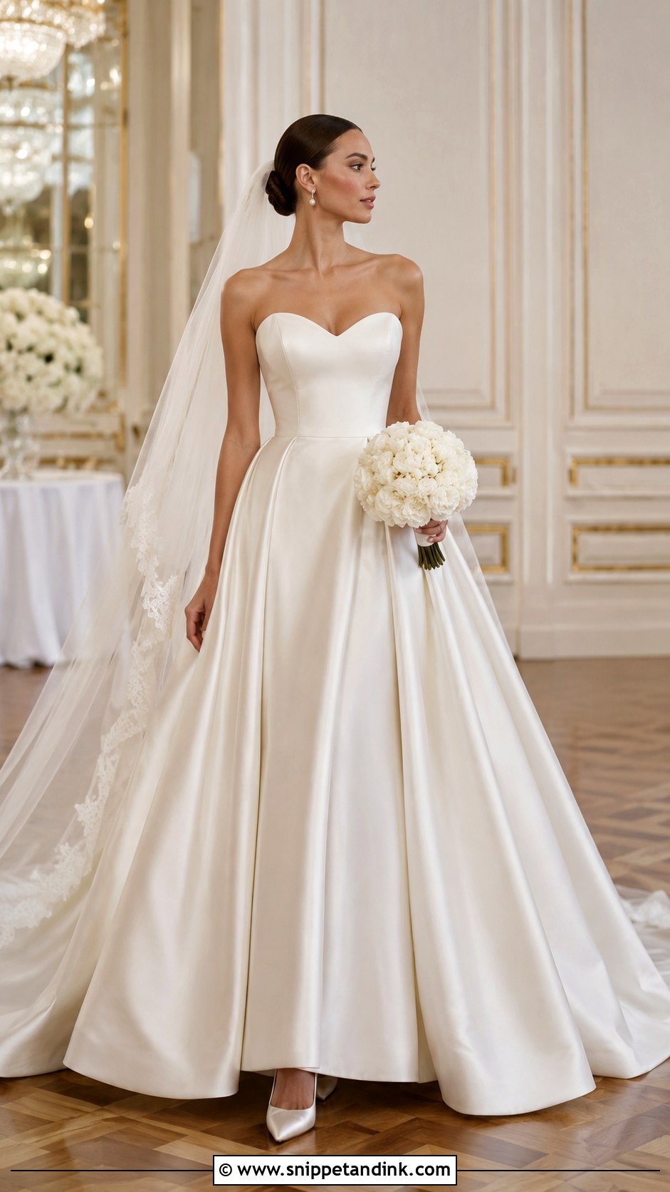 Strapless Satin Ball Gown - Snippet and Ink - 20 Brides Gown Ideas
