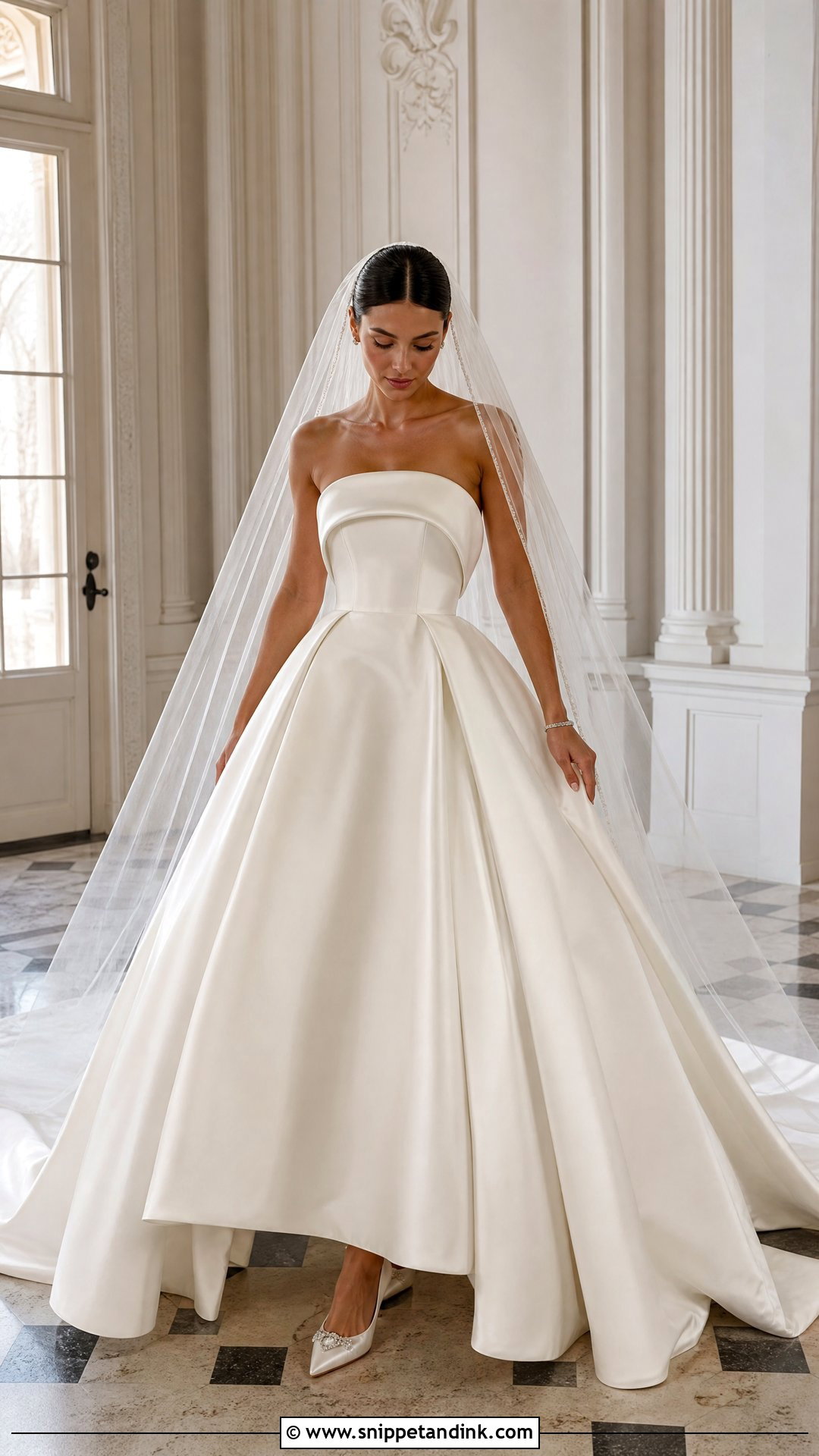 Strapless Satin Ball Gown Wedding Dress - Snippet and Ink - 25 Dream Wedding Gown Ideas