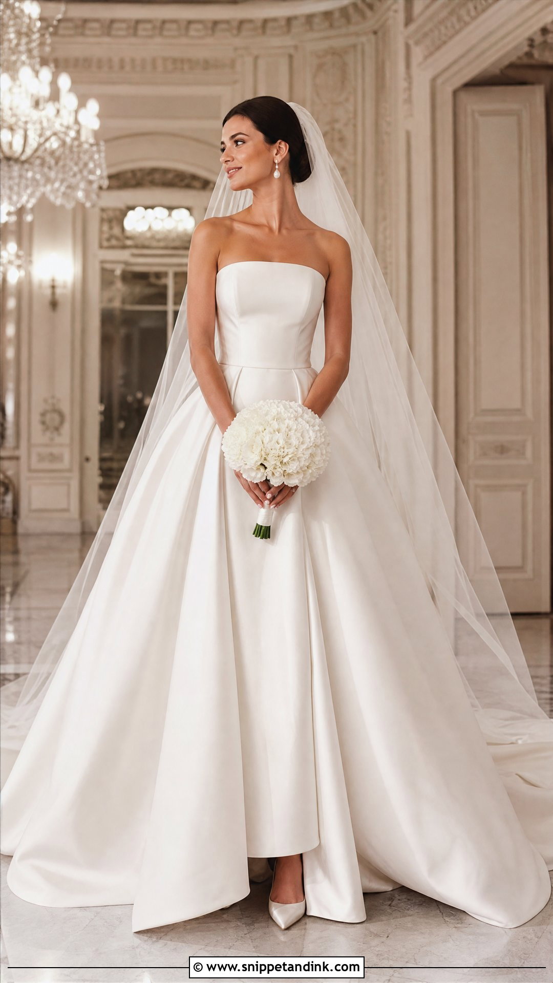 Strapless Satin Ball Gown Wedding Dress - Snippet and Ink - 25 Satin Ball Gown Wedding Dress Ideas