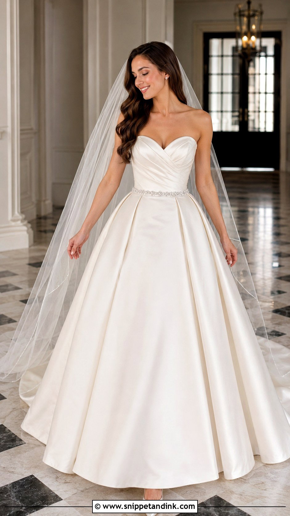 Strapless Satin Ball Gown Wedding Dress - Snippet and Ink - 20 2010s Wedding Dress Ideas