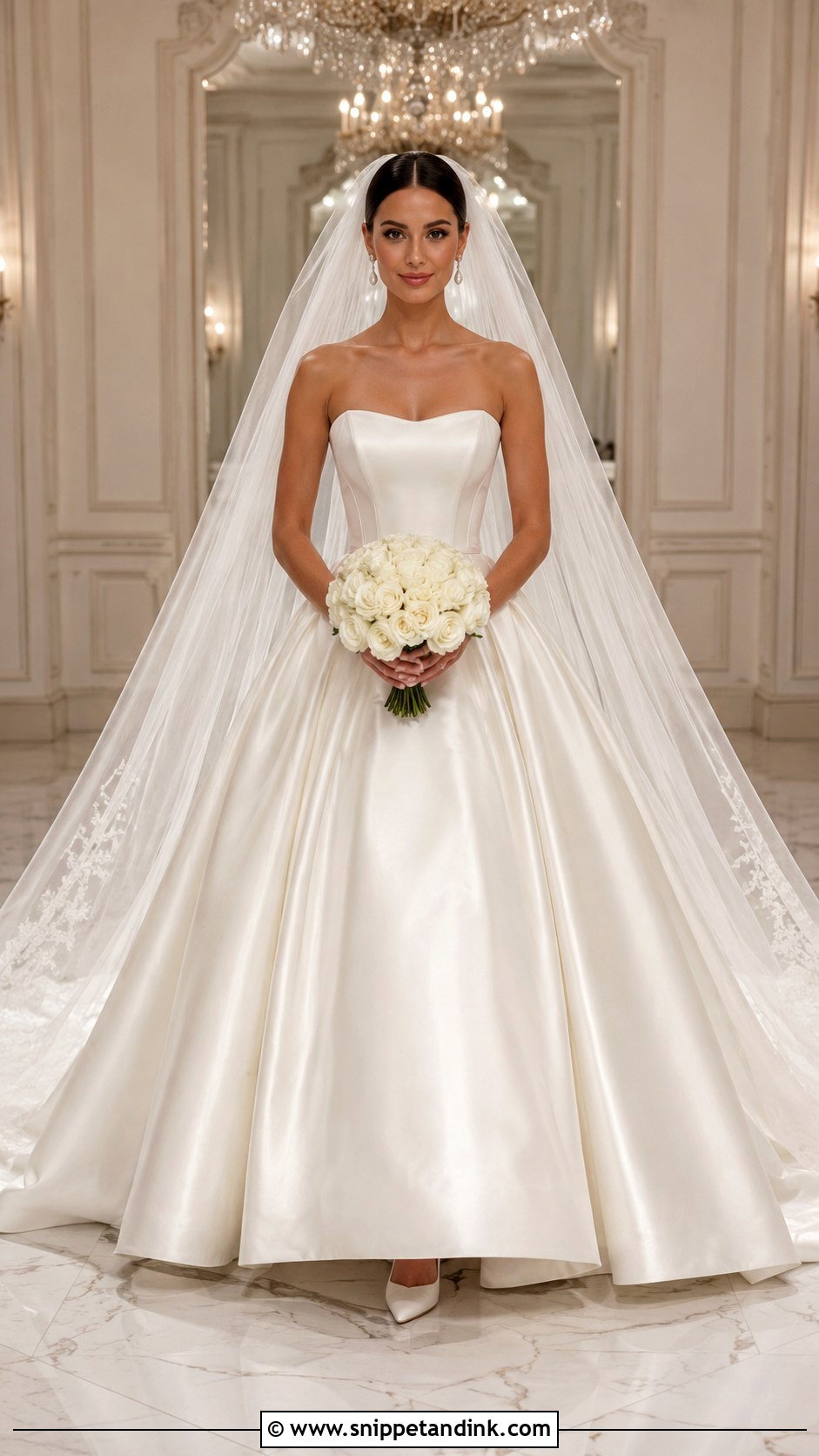 Strapless Satin Ball Gown Wedding Dress - Snippet and Ink - 20 Classic Modern Wedding Dress Ideas