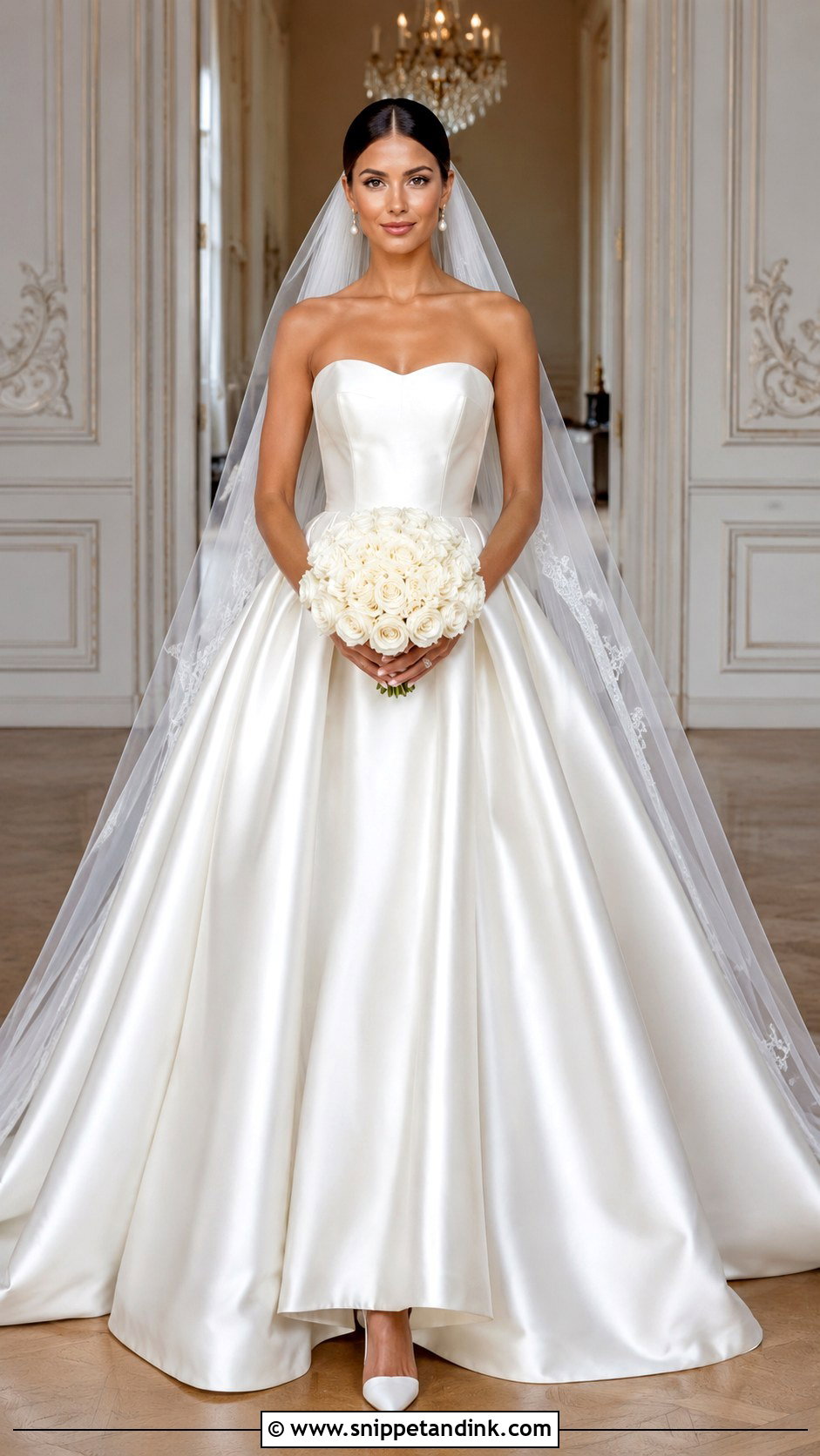 Strapless Satin Ball Gown Wedding Dress - Snippet and Ink - 20 Elegant Ball Gown Wedding Dress Ideas