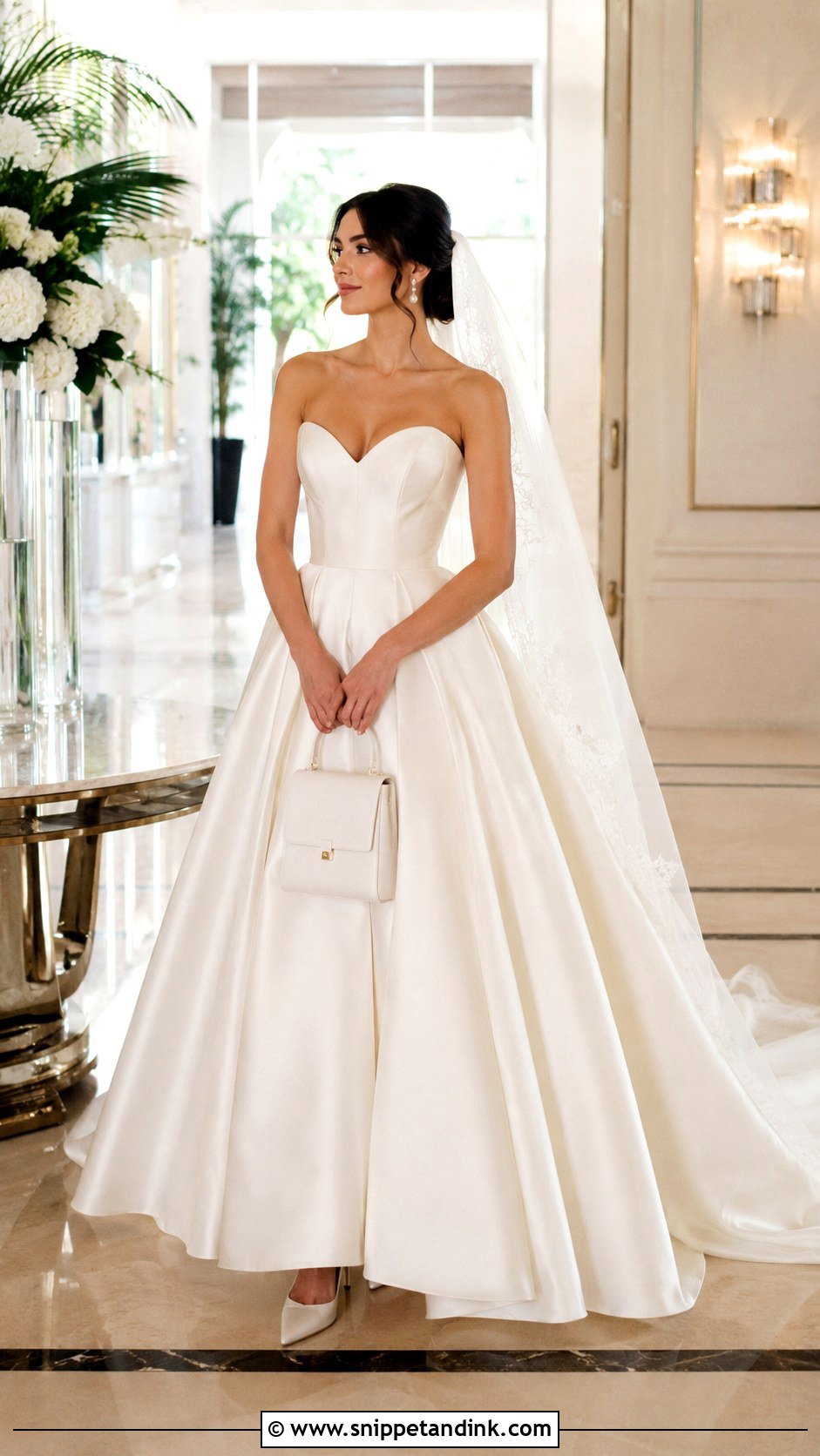 Strapless Satin Ball Gown Wedding Dress - Snippet and Ink - 20 Full Wedding Dresses