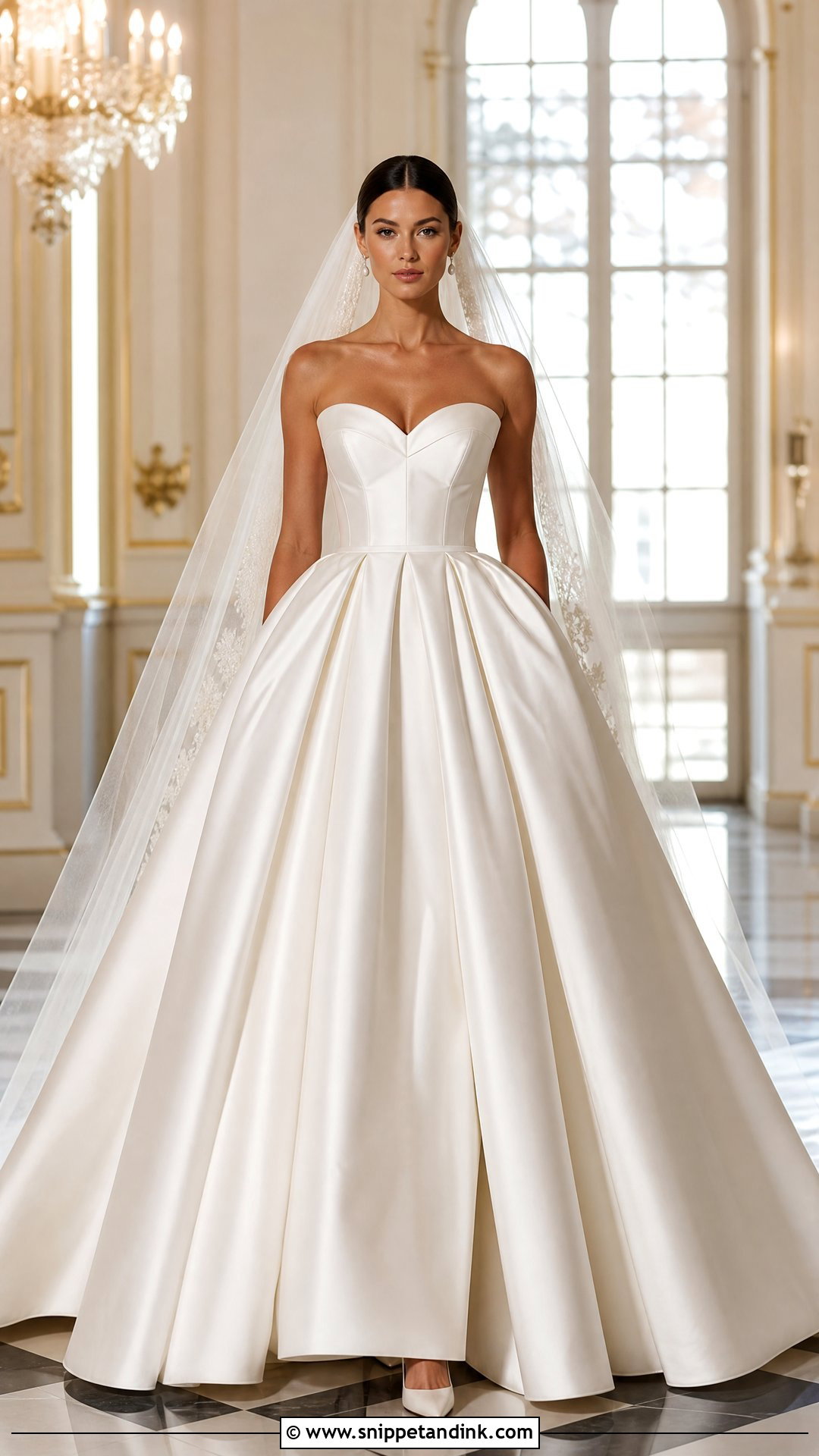 Strapless Satin Ball Gown Wedding Dress - Snippet and Ink - 20 Huge Wedding Dress Ideas