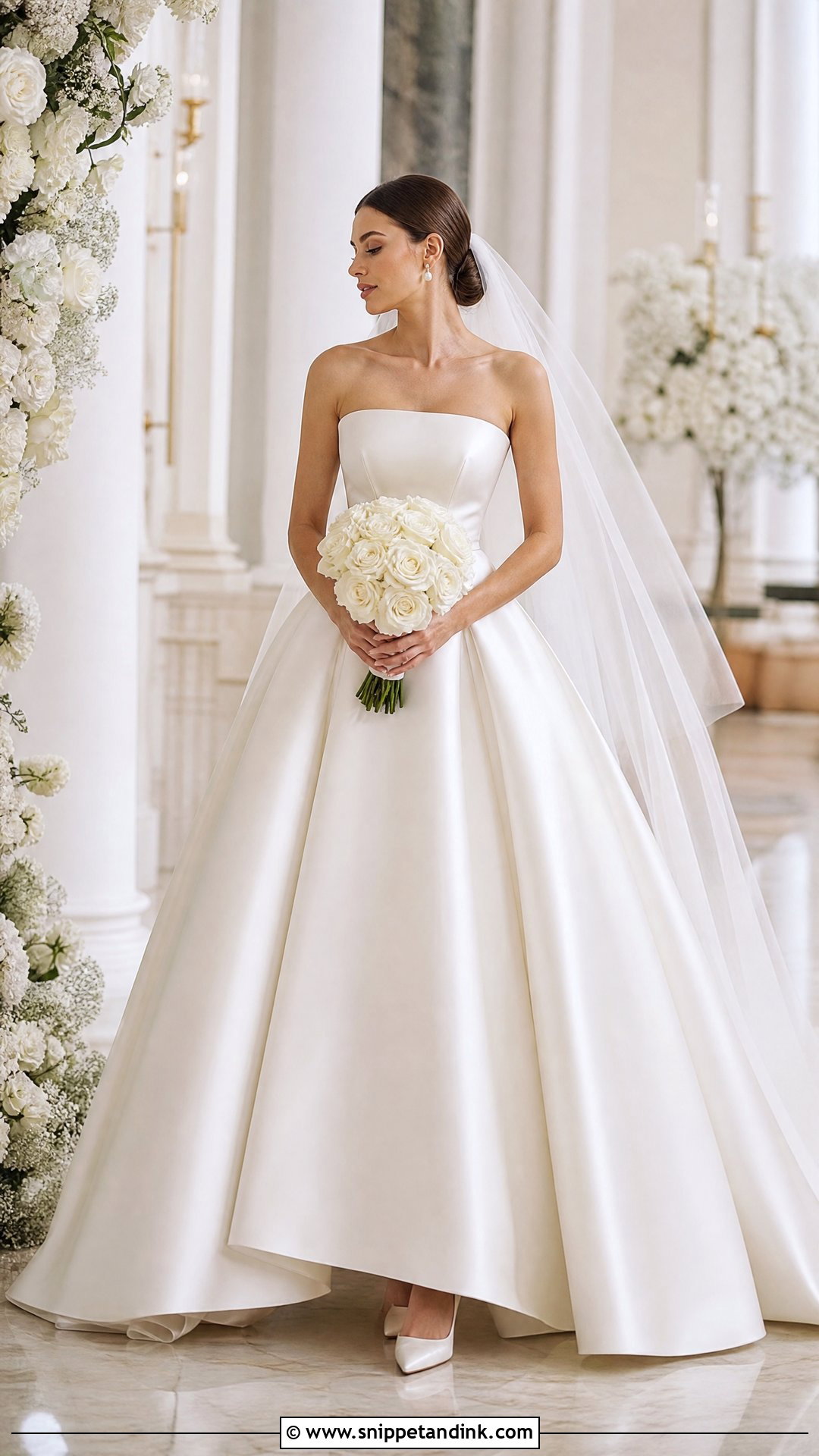 Strapless Satin Ball Gown Wedding Dress - Snippet and Ink - 20 Simple Ball Gown Wedding Dress Ideas