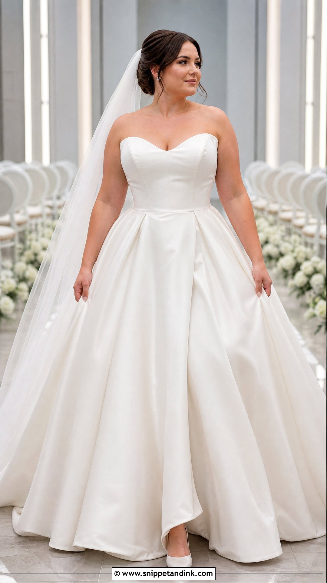 Strapless Satin Ball Gown Wedding Dress - Snippet and Ink - 20 Size 10 Wedding Dress Ideas