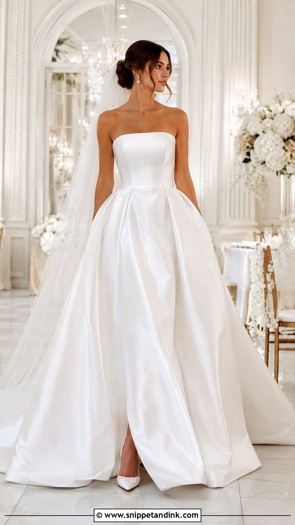 Strapless Satin Ball Gown Wedding Dress - Snippet and Ink - 30 Strapless Wedding Dresses