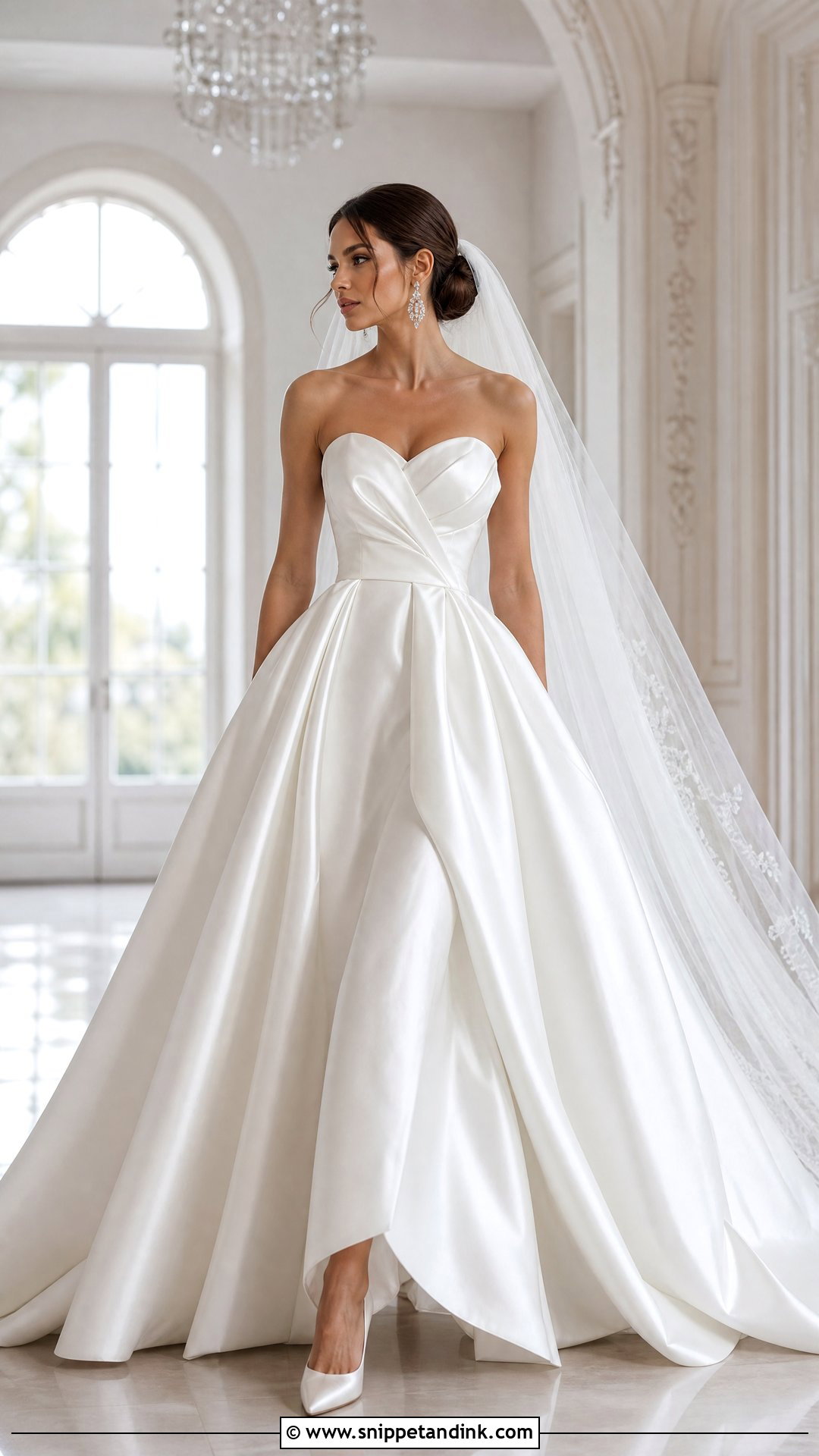 Strapless Satin Ball Gown Wedding Dress - Snippet and Ink - 20 Glamorous Wedding Dress Ideas