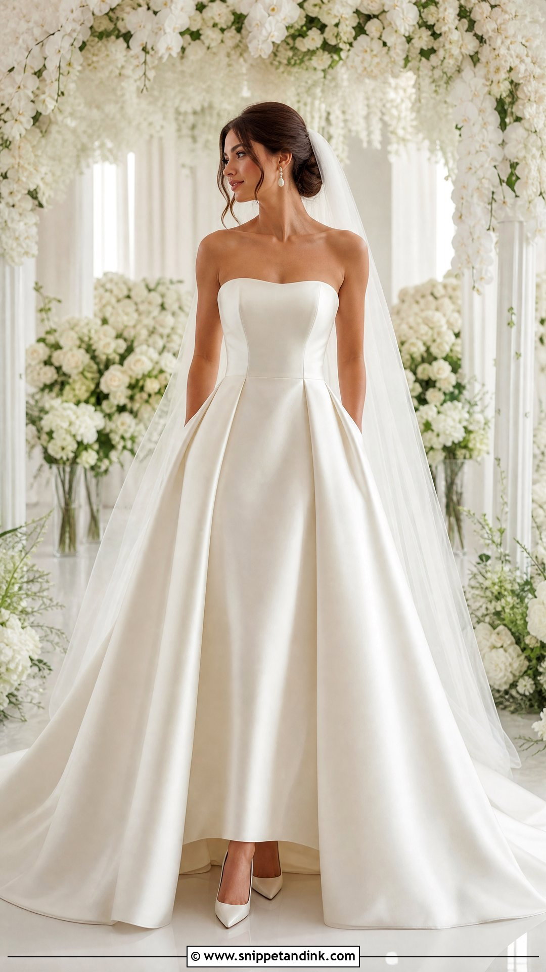 Strapless Satin Ball Gown Wedding Dress - Snippet and Ink - 20 Strapless Ball Gown Wedding Dress Ideas