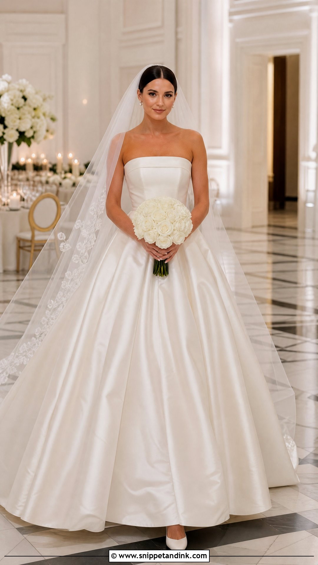 Strapless Satin Ballgown Wedding Dress - Snippet and Ink - 25 Satin Ballgown Wedding Dress Ideas