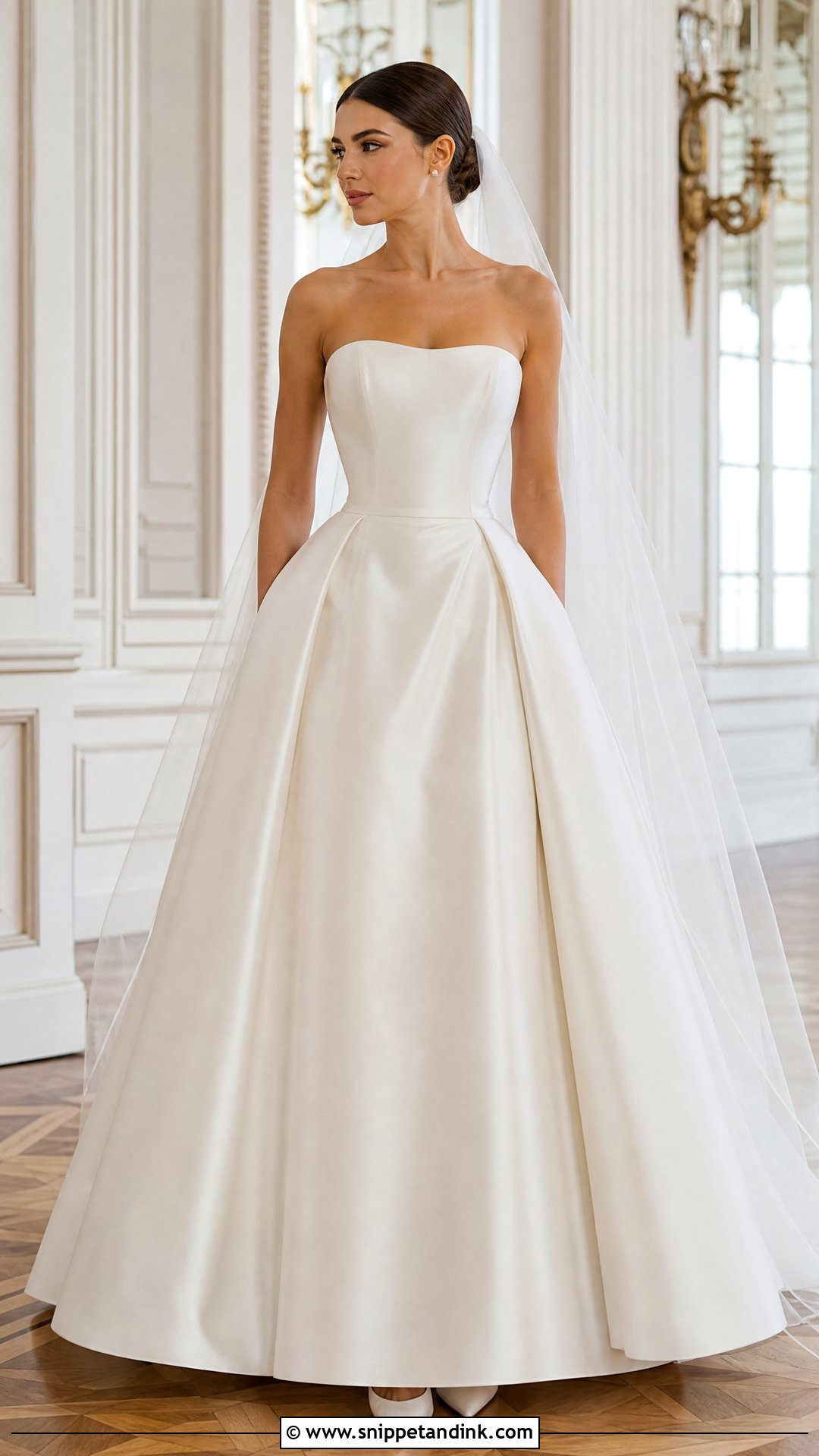 Strapless Satin Ballgown Wedding Dress - Snippet and Ink - 20 Simple Ballgown Wedding Dress Ideas