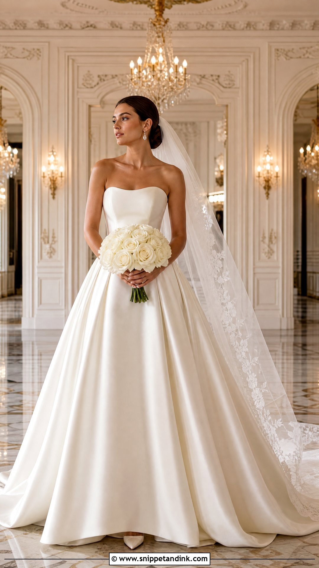 Strapless Satin Ballgown Wedding Dress - Snippet and Ink - 20 Strapless Ballgown Wedding Dress Ideas