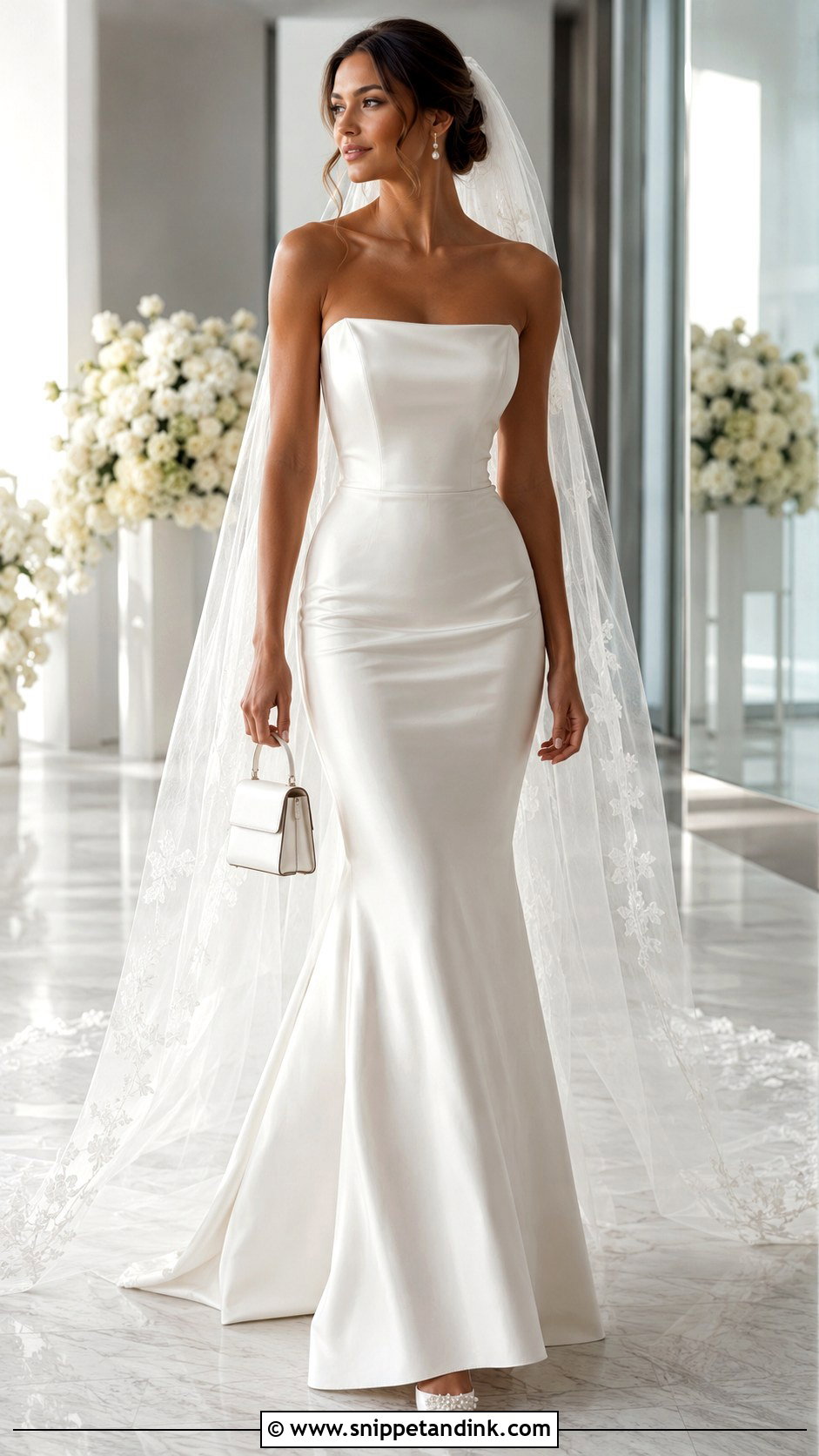 Strapless Satin Bodycon Wedding Dress - Snippet and Ink - 20 Bodycon Wedding Dresses