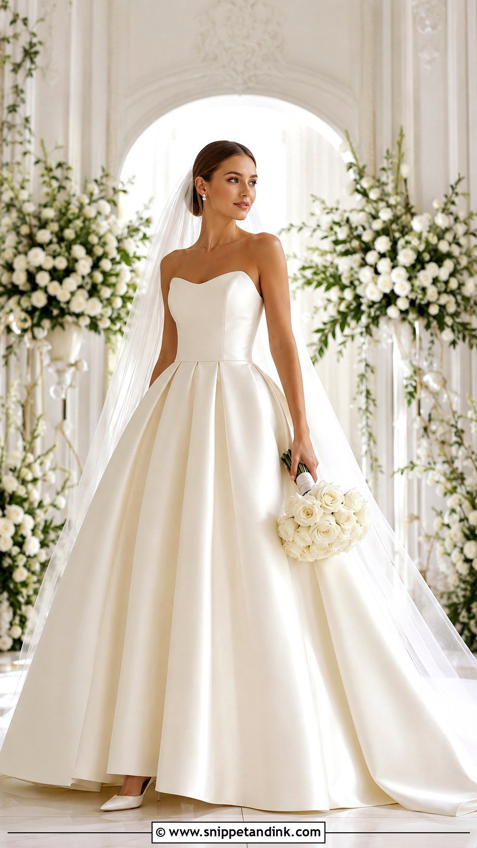 Strapless Satin Bridal Ball Gown - Snippet and Ink - 20 Bridal Ball Gowns