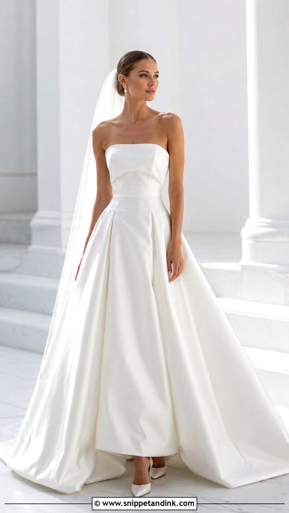 Strapless Satin Bridal Gown - Snippet and Ink - 25 Bridal Gown Styles